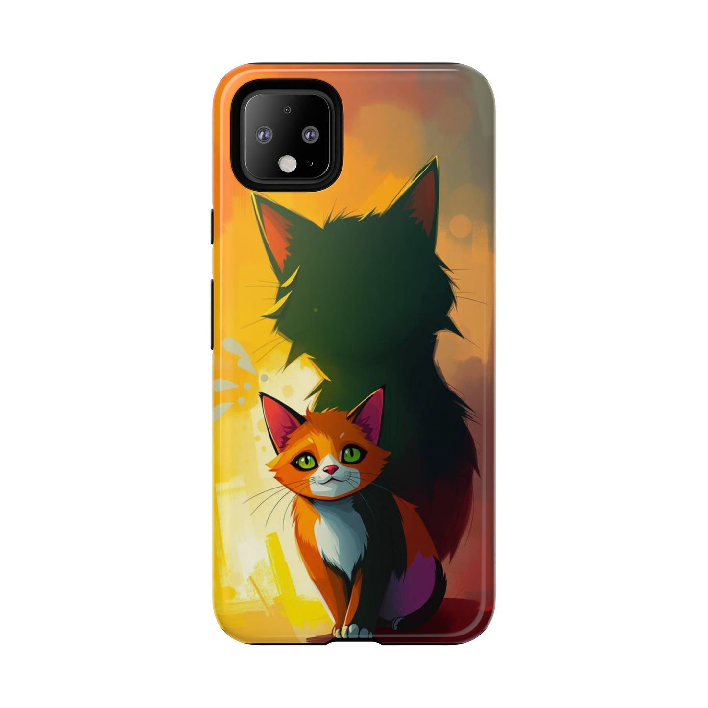 Acrylic Style Shadow Cat Design Phone Case