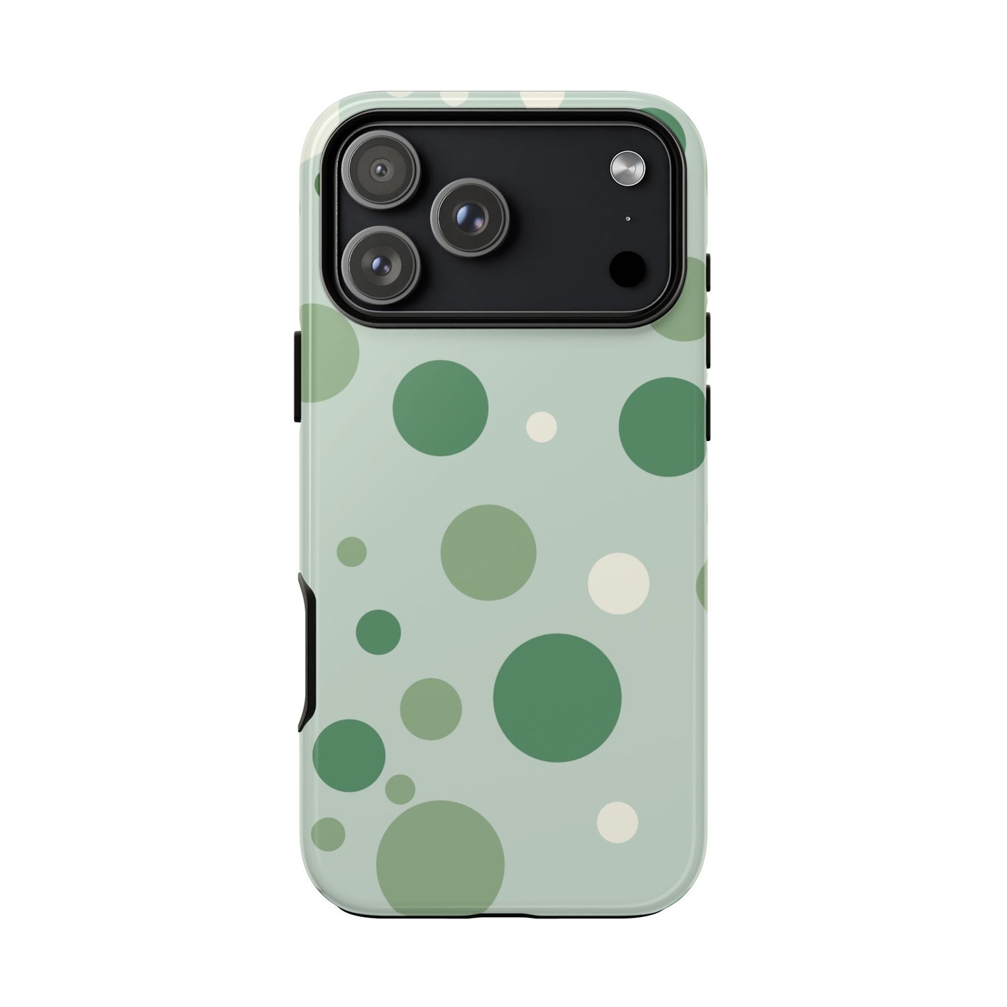 iPhone 17 Pro Max / Glossy Phone Case - ’Bold Green Dot Pattern’ Phone Case