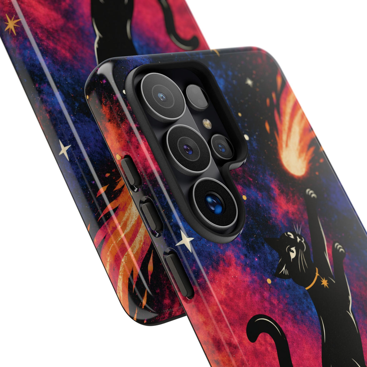 Multicolour Celestial Black Cat Phone Case - Multicolor Phone Case