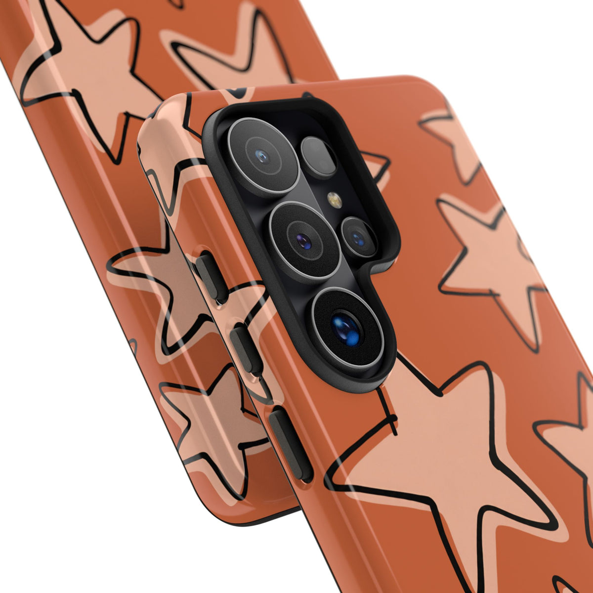 Burnt Orange Doodle Star Phone Case