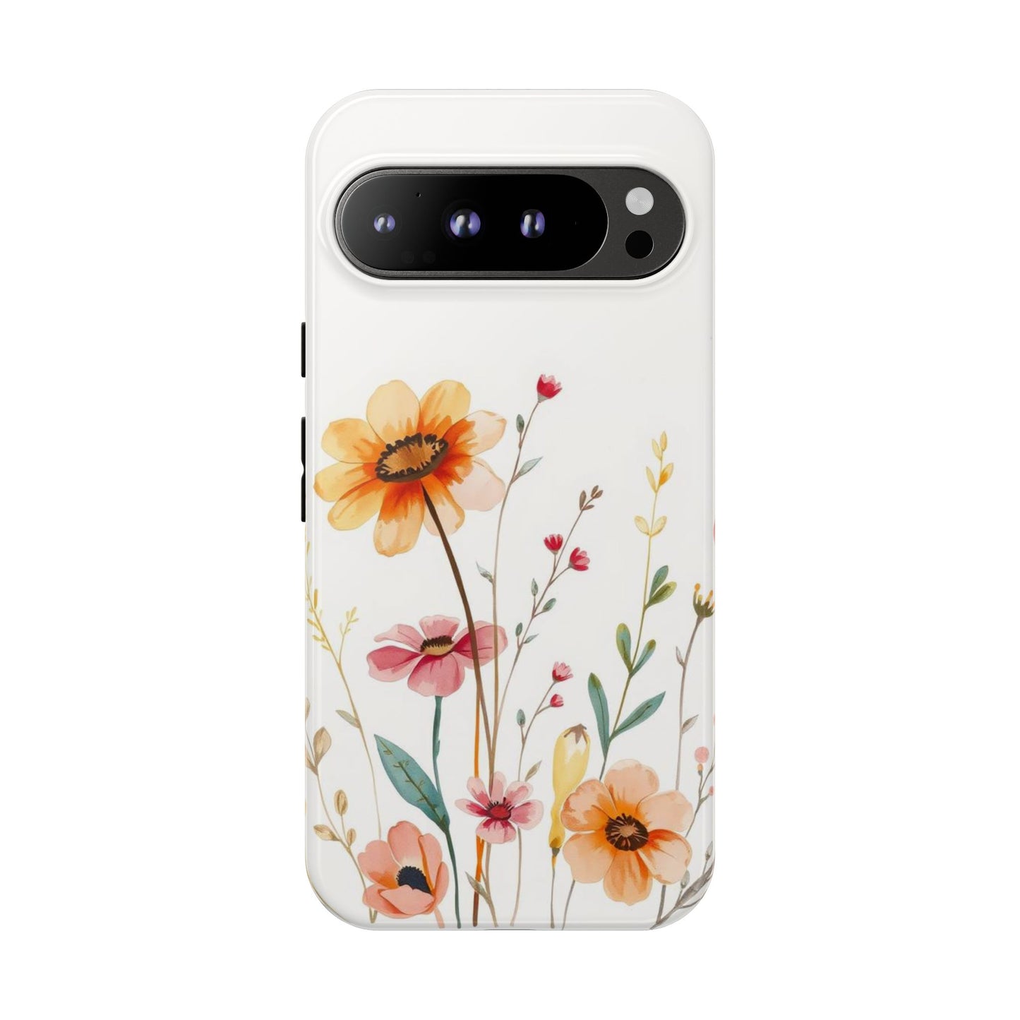 Google Pixel 9 Pro XL / Glossy Phone Case - Boho Chic Watercolour Wild Blooms Pattern Phone Case
