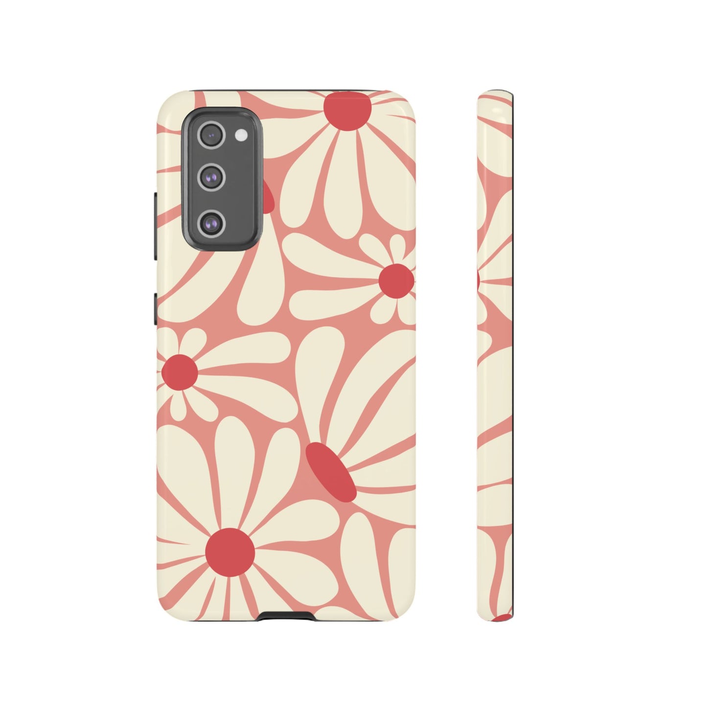 Samsung Galaxy S20 FE / Glossy Phone Case - ’Retro Pink Daisy Pattern’ Phone Case