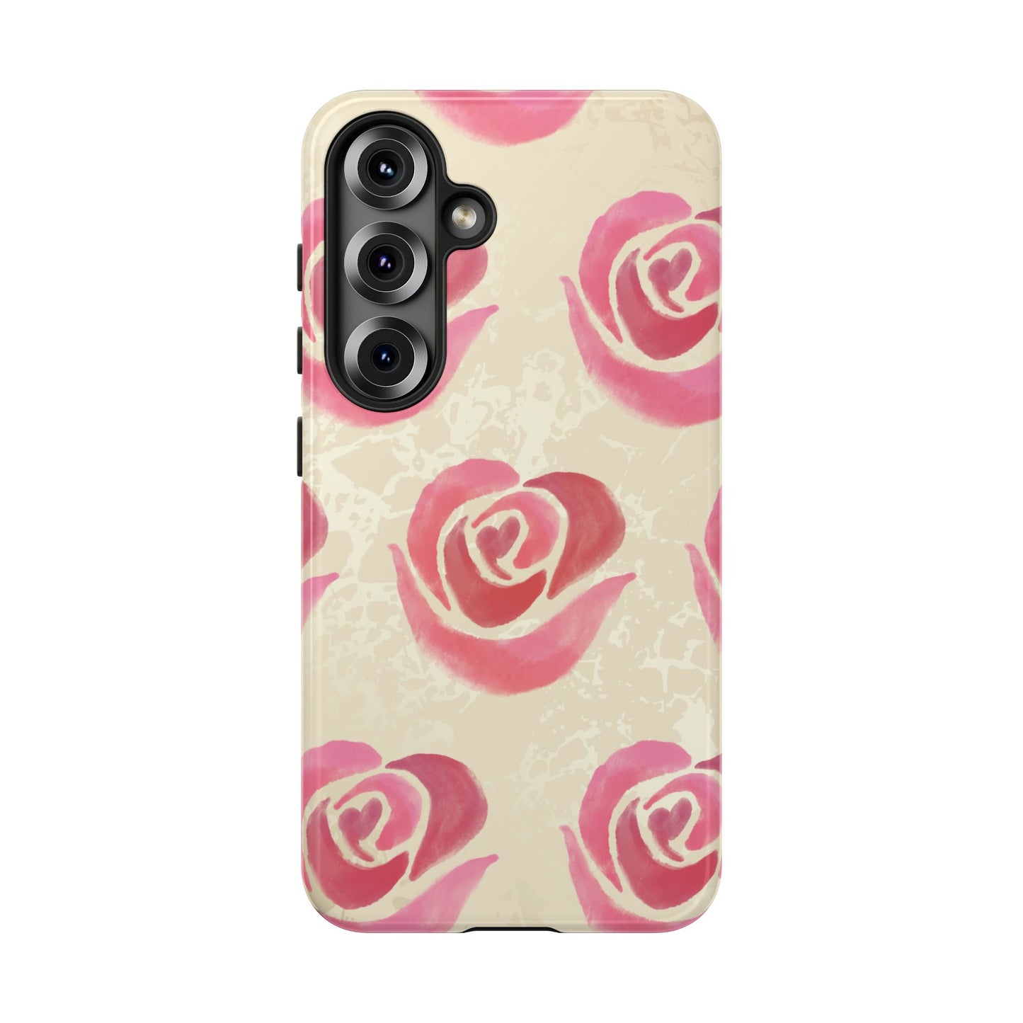 Samsung Galaxy S25 / Glossy Phone Case - ’Pink Rose Pattern’ Phone Case