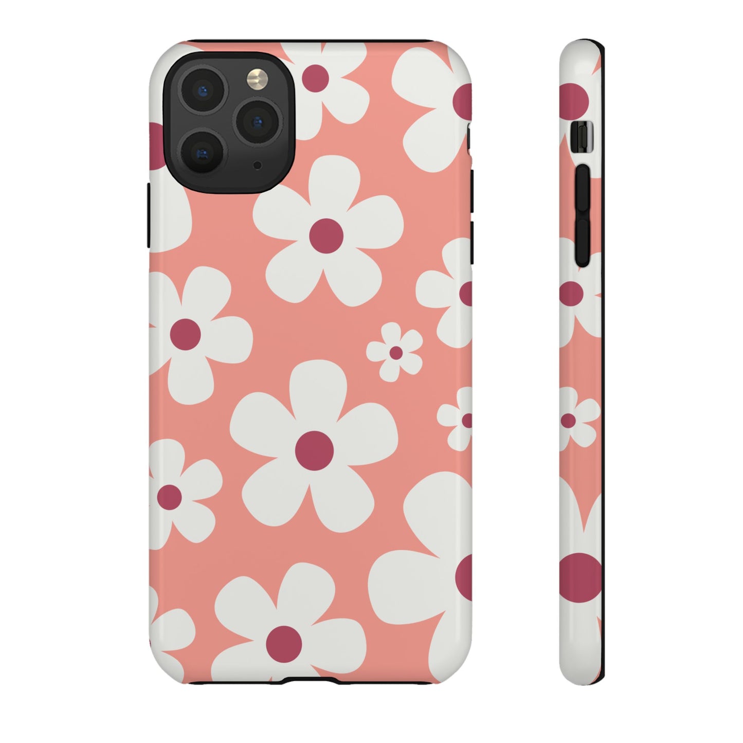 iPhone 11 Pro Max / Glossy Phone Case - Cute Pink Daisy Pattern #2 Phone Case