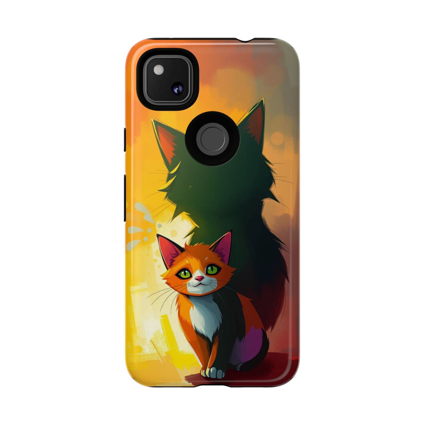 Acrylic Style Shadow Cat Design Phone Case