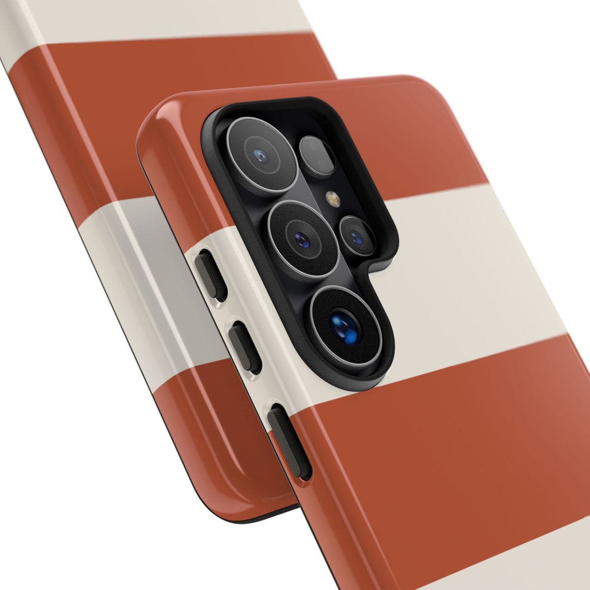 Terracotta Horizontal Stripe Pattern Phone Case - Orange Phone Case