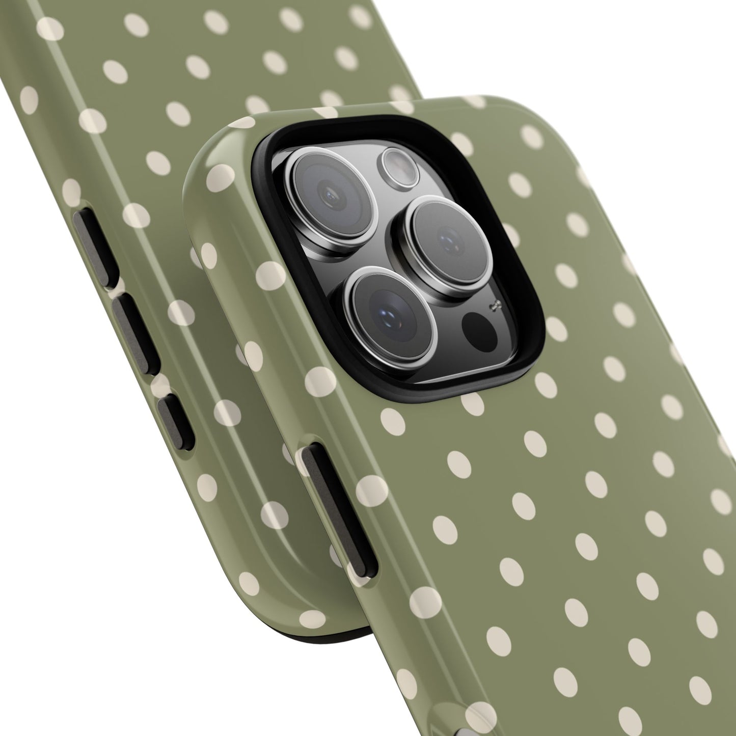 Phone Case - ’Green & White Dot Pattern’ Phone Case
