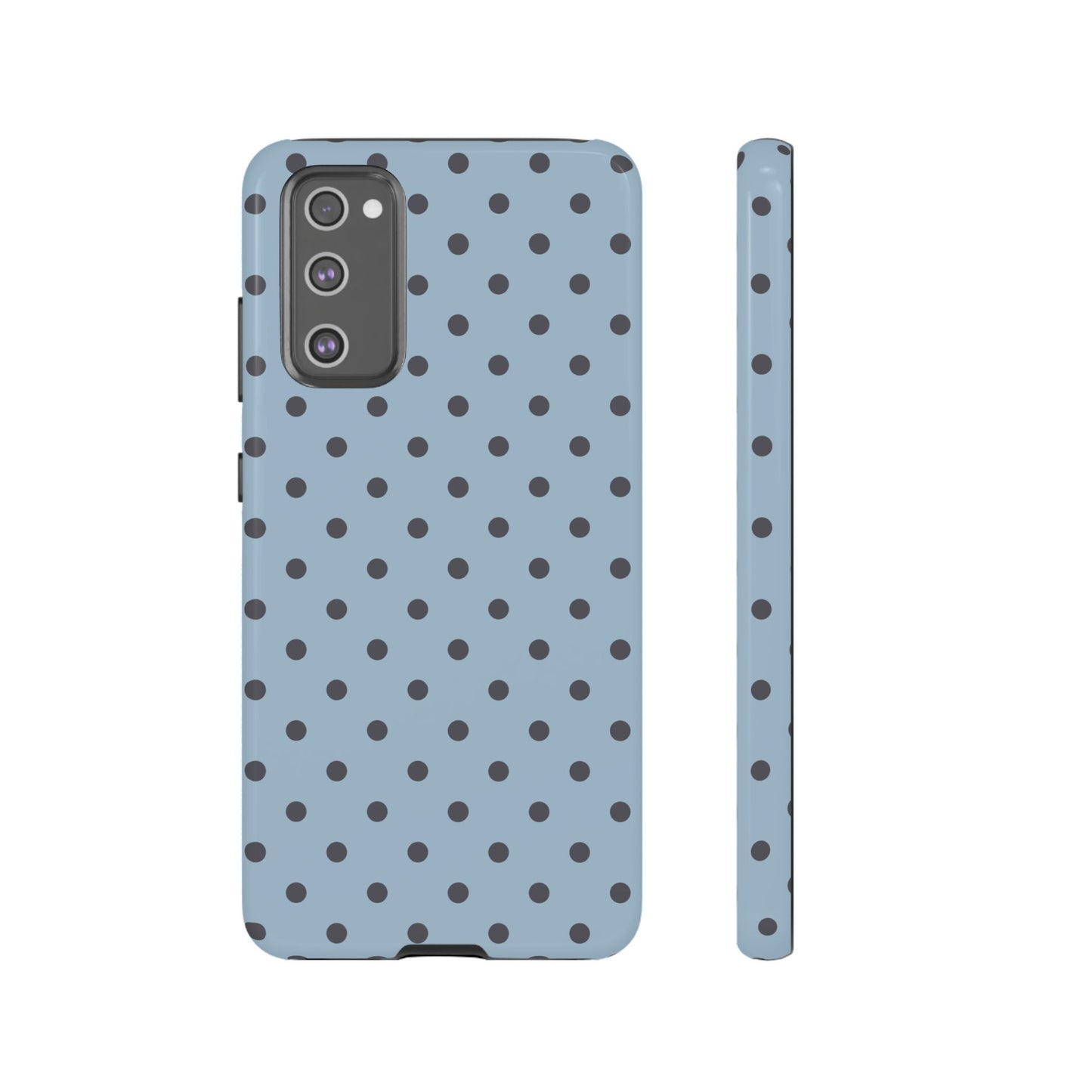 Light Blue with Dark Blue Dot Pattern Phone Case