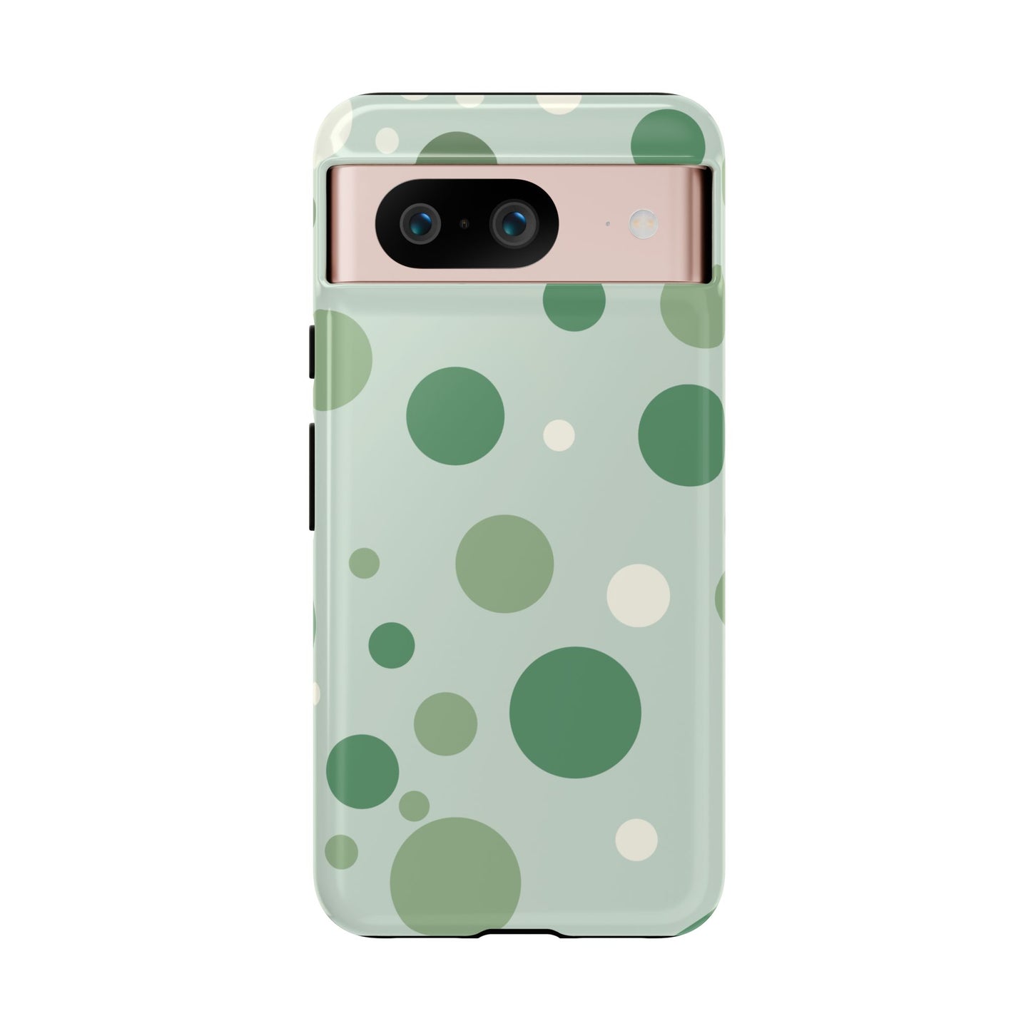 Google Pixel 8 / Glossy Phone Case - ’Bold Green Dot Pattern’ Phone Case