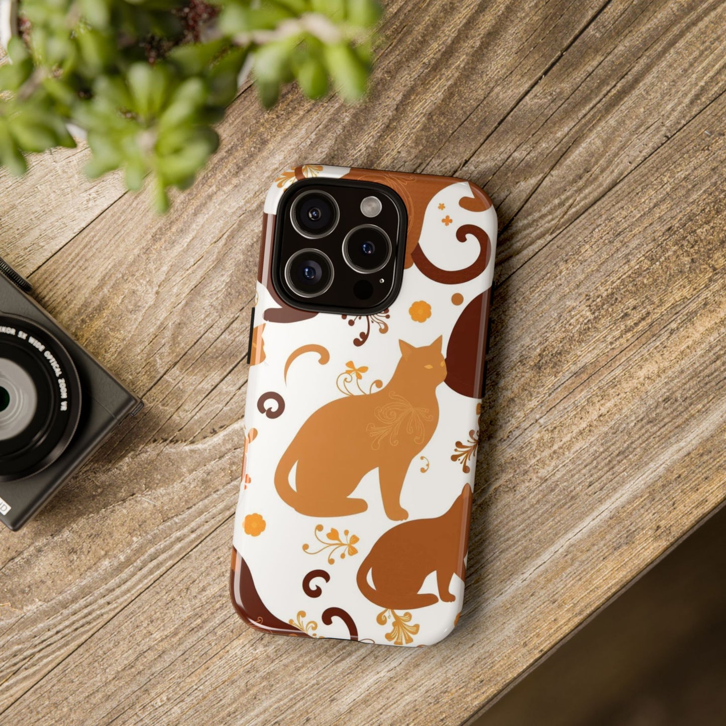 Abstract Cat Pattern Phone Case