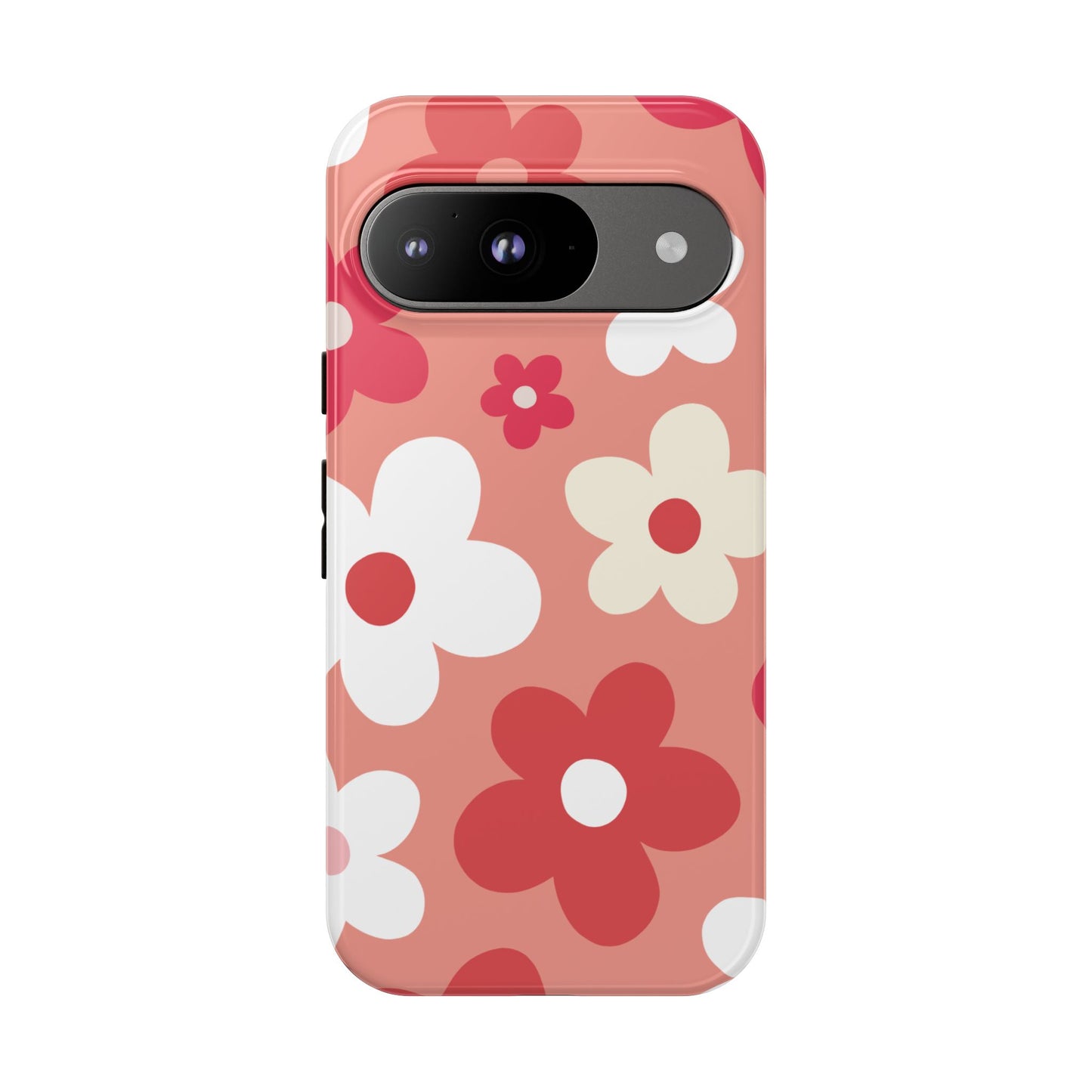 Google Pixel 9 / Glossy Phone Case - ’Pink Daisy Pattern’ Phone Case