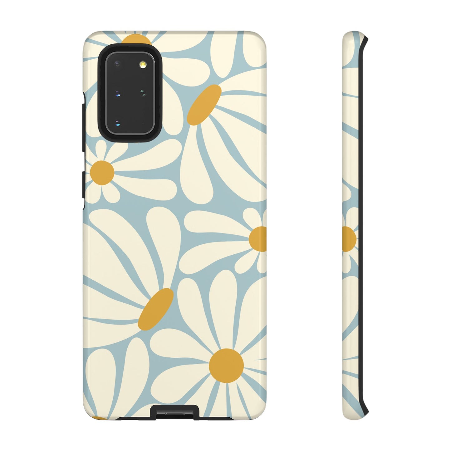 Samsung Galaxy S20+ / Glossy Phone Case - ’Retro Blue Daisy Pattern’ Phone Case