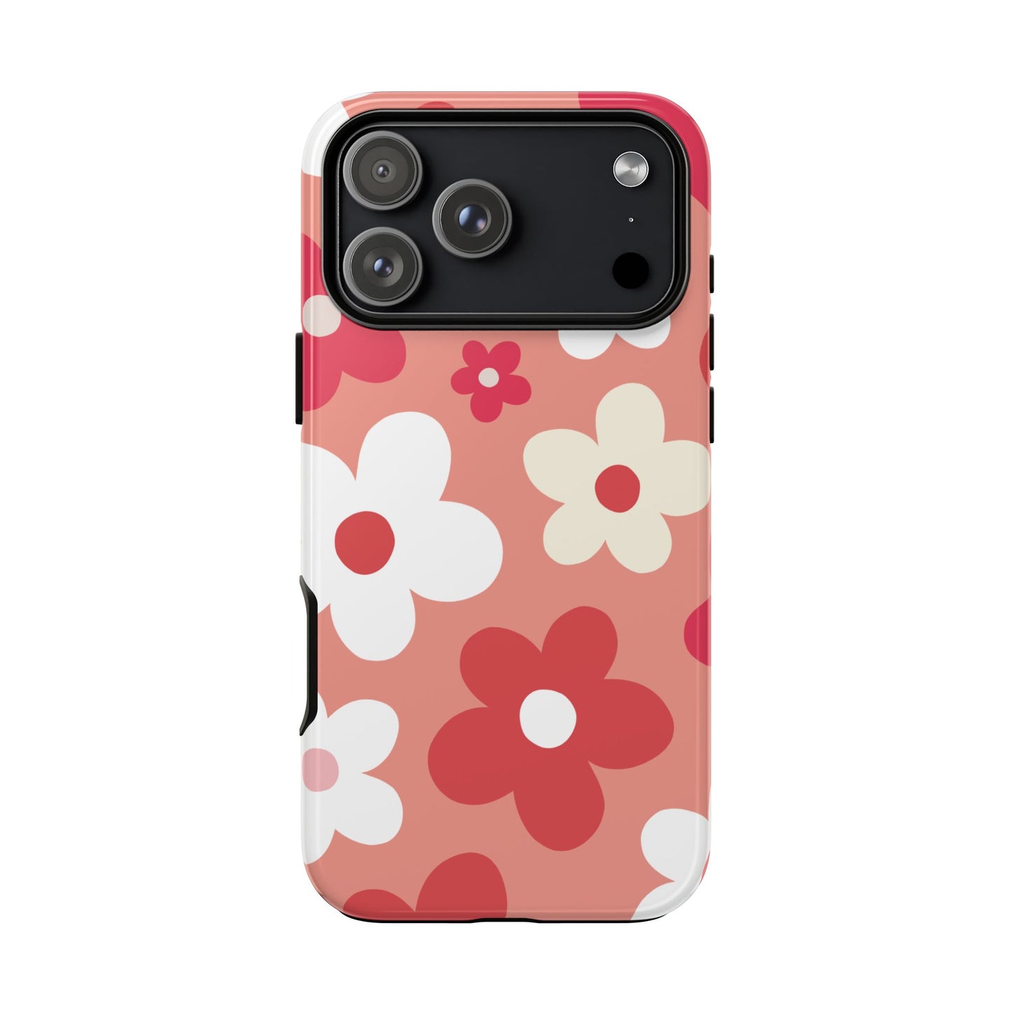 iPhone 17 Pro Max / Glossy Phone Case - ’Pink Daisy Pattern’ Phone Case