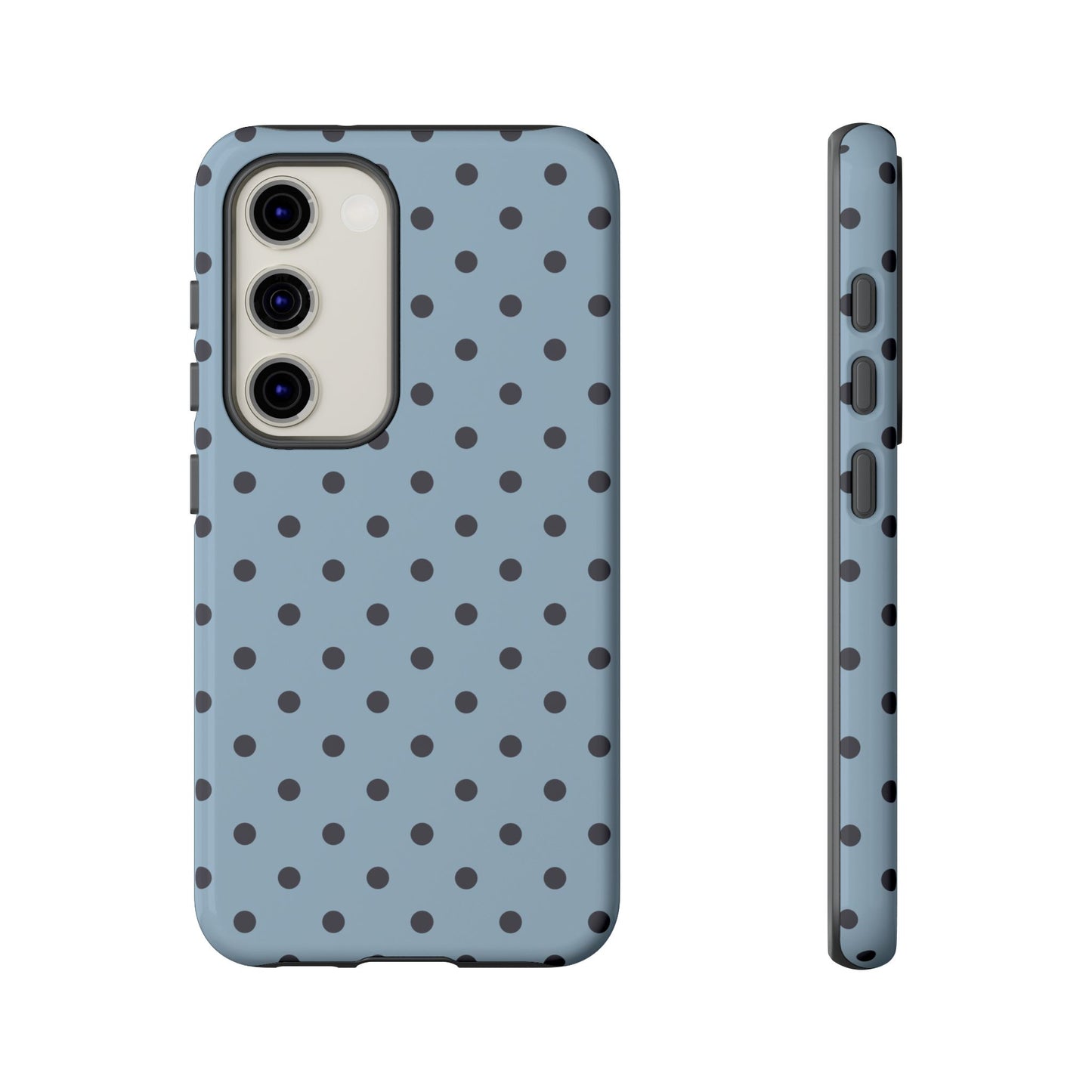 Light Blue with Dark Blue Dot Pattern Phone Case