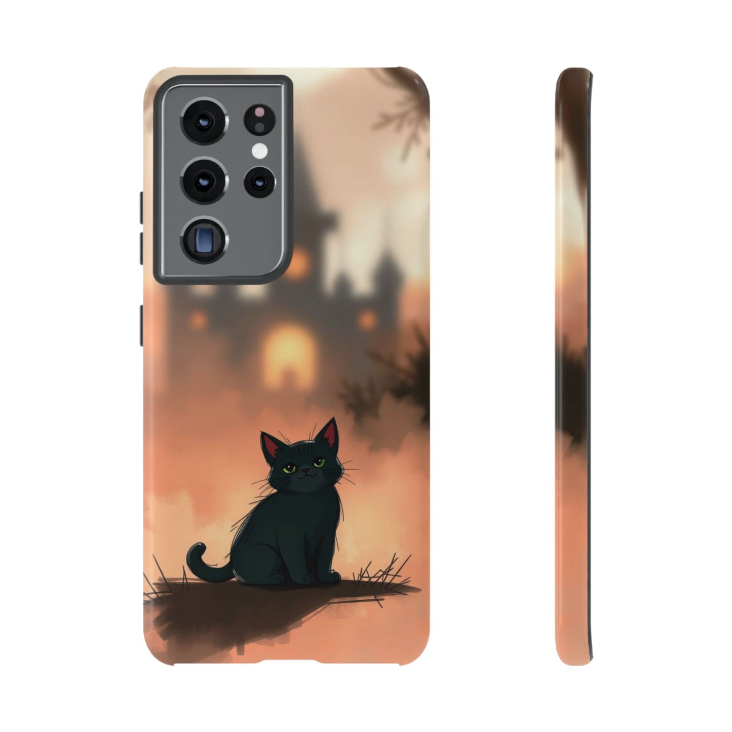 Cute Gothic Cat Design Phone Case