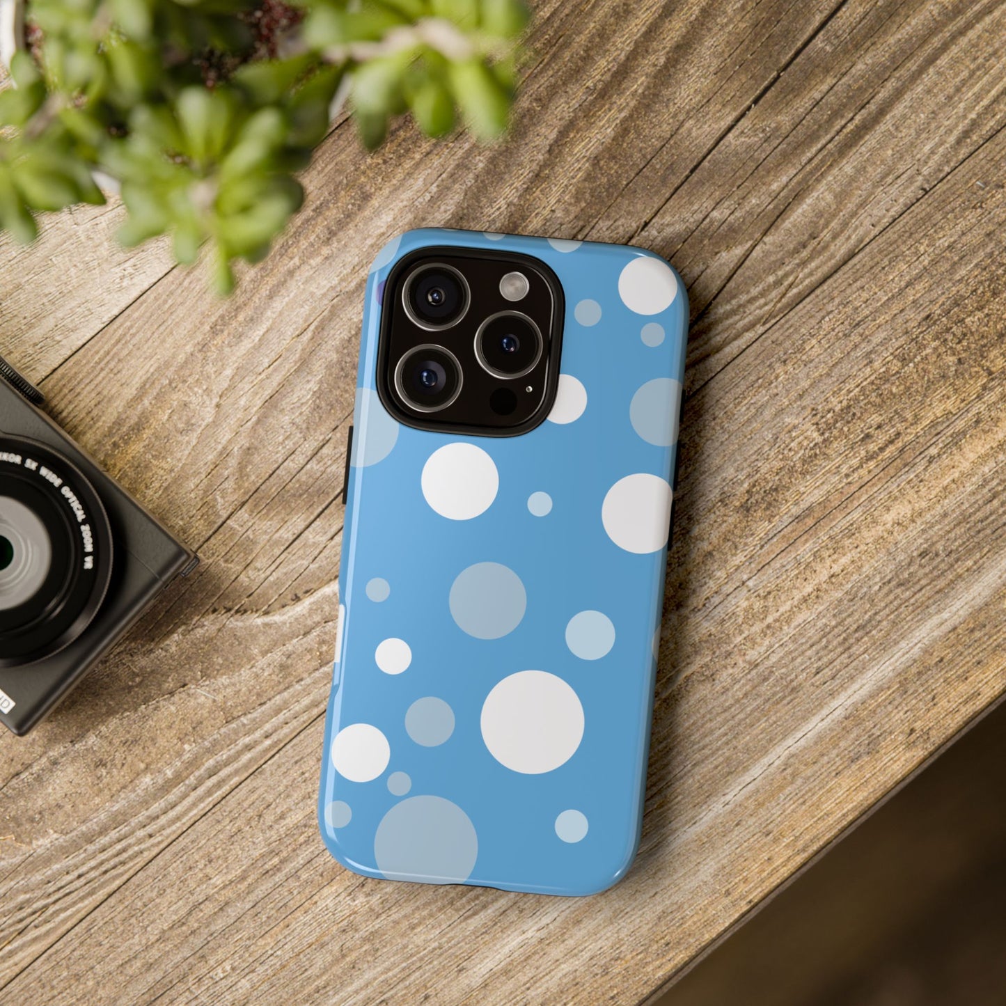 Phone Case - ’Bold Blue with White Dot Pattern’ Phone Case