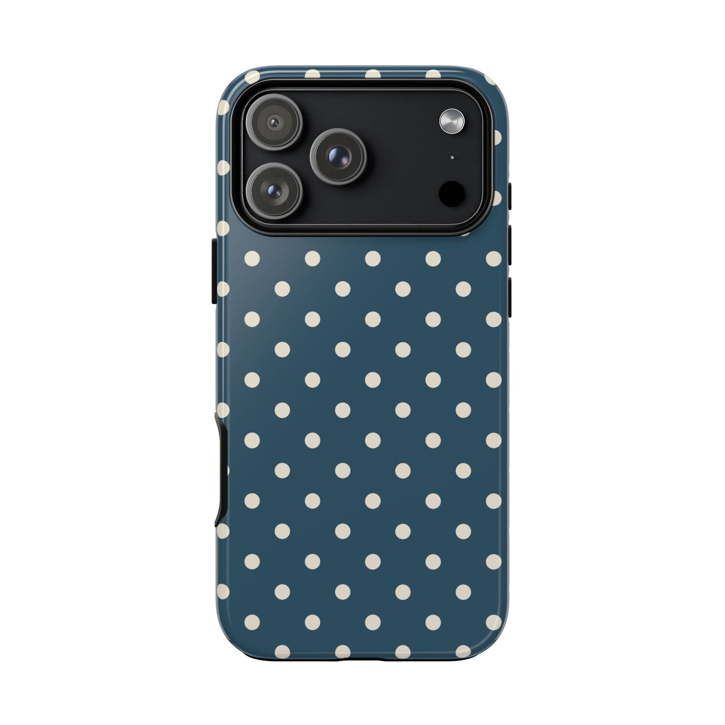 iPhone 17 Pro Max / Glossy Phone Case - ’Blue & White Dot Pattern’ Phone Case