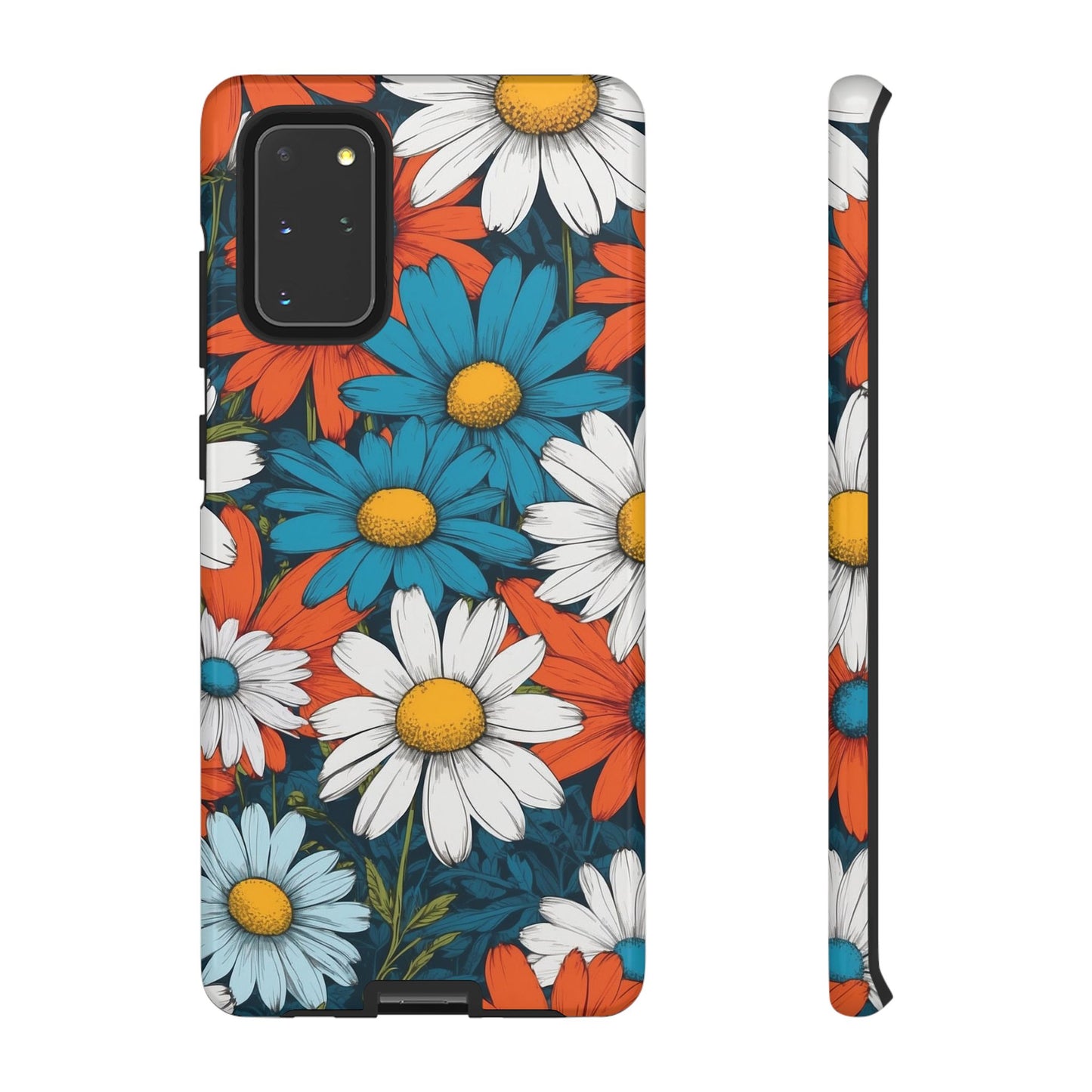 Pop Art Daisies Illustration "Red & Blue" Phone Case