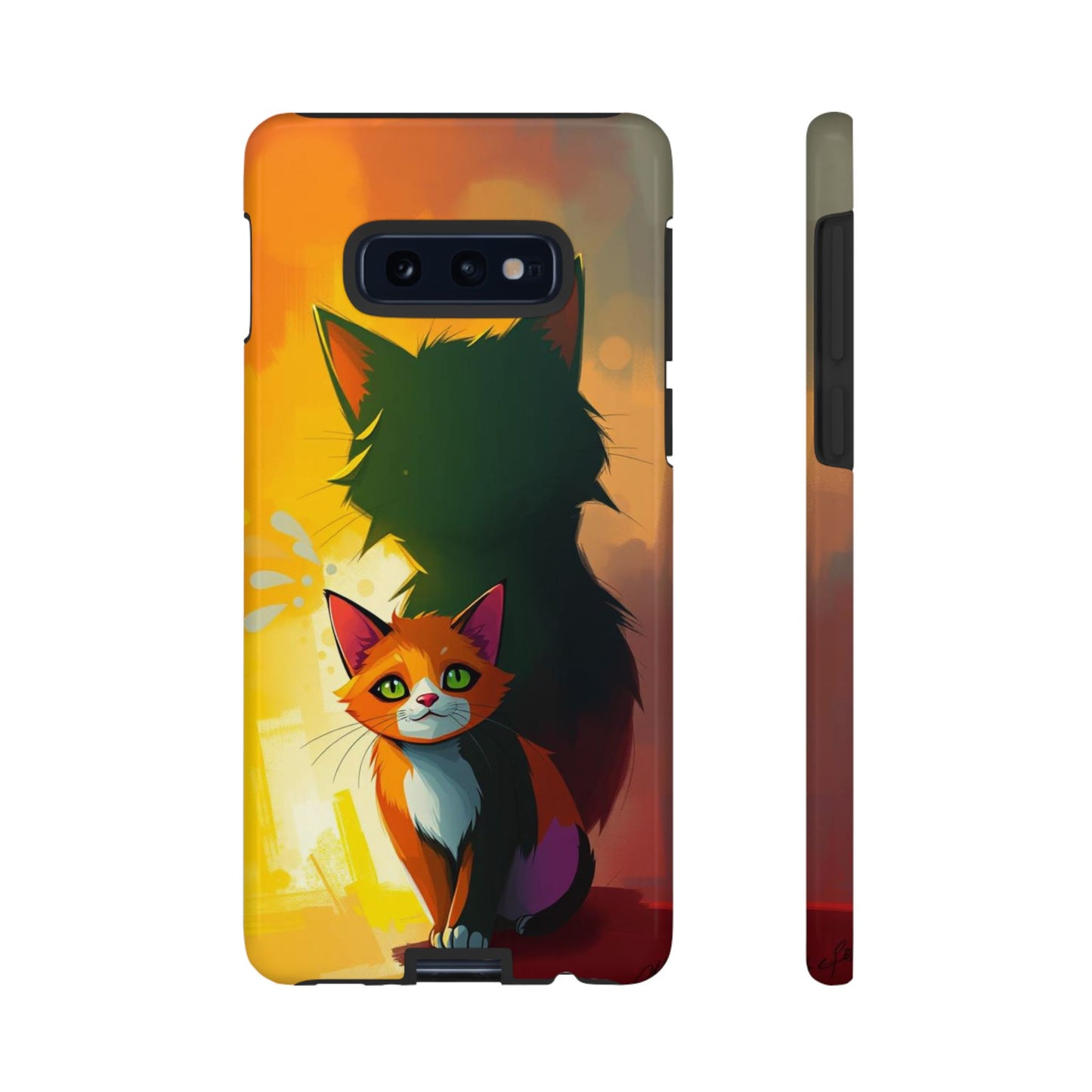 Acrylic Style Shadow Cat Design Phone Case