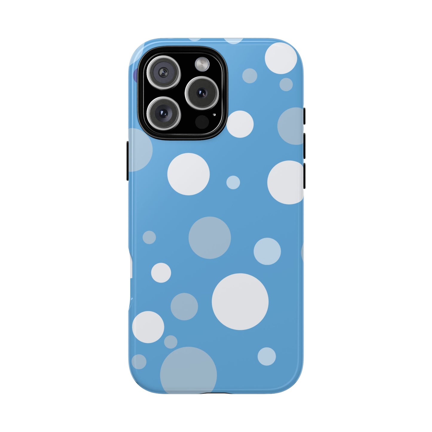 iPhone 16 Pro Max / Glossy Phone Case - ’Bold Blue with White Dot Pattern’ Phone Case