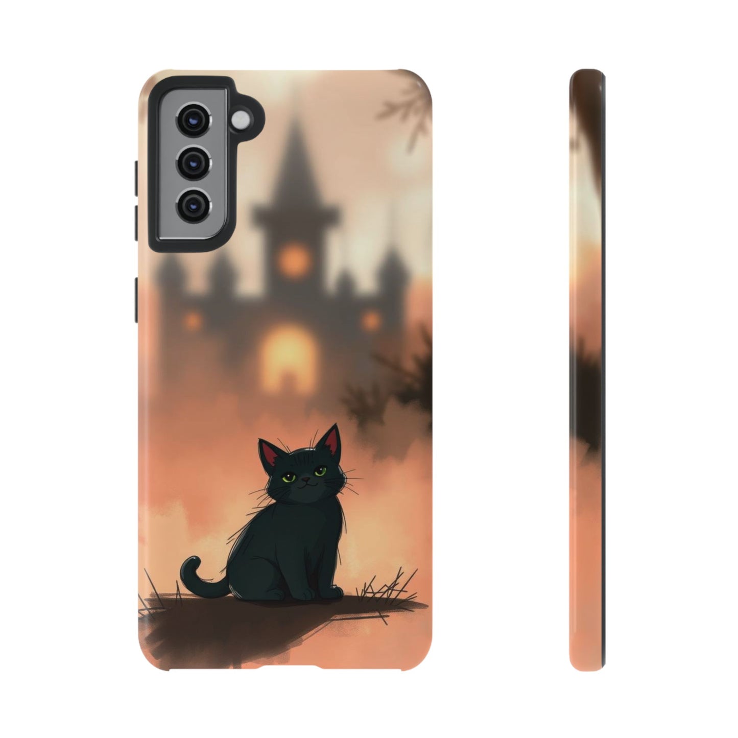Cute Gothic Cat Design Phone Case