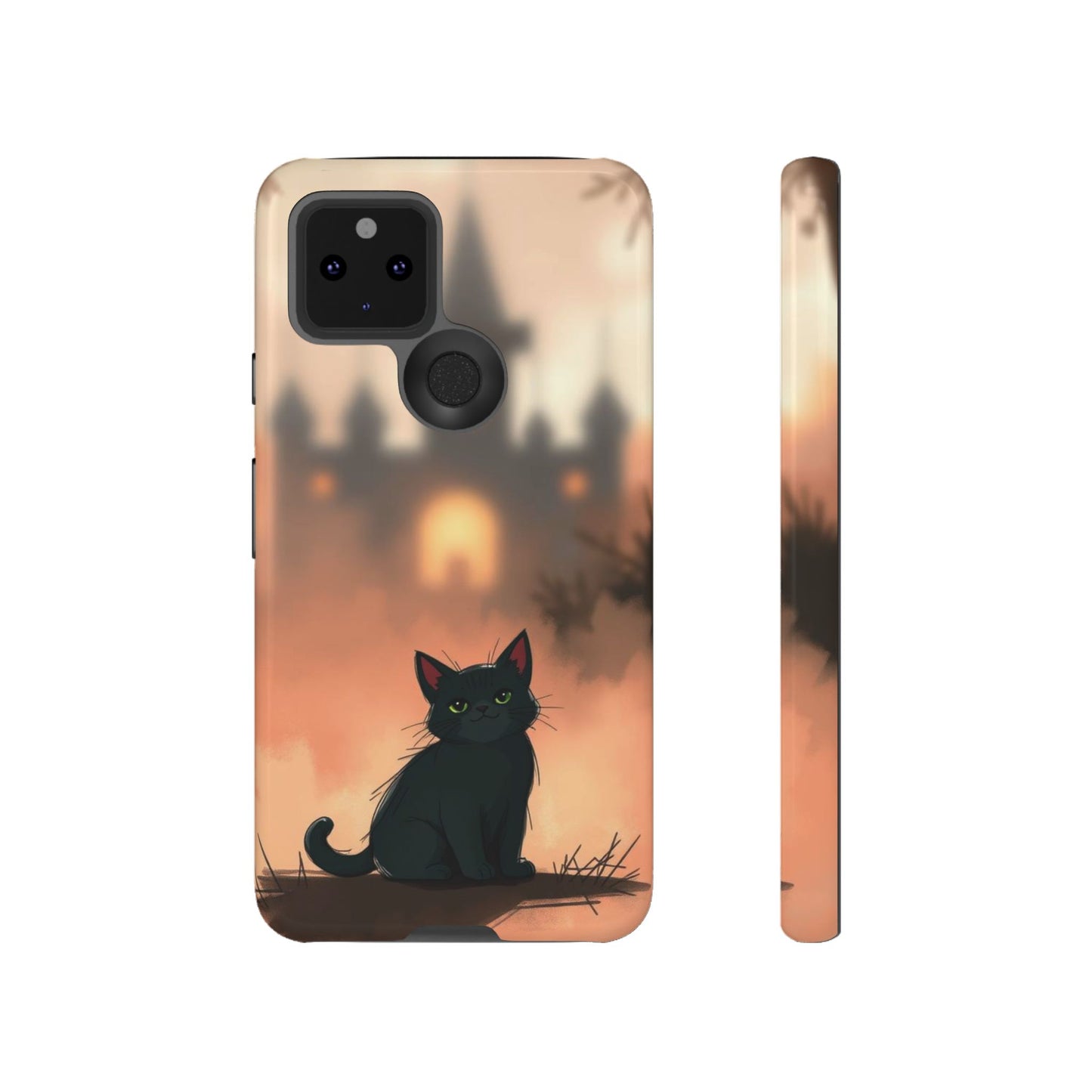 Cute Gothic Cat Design Phone Case