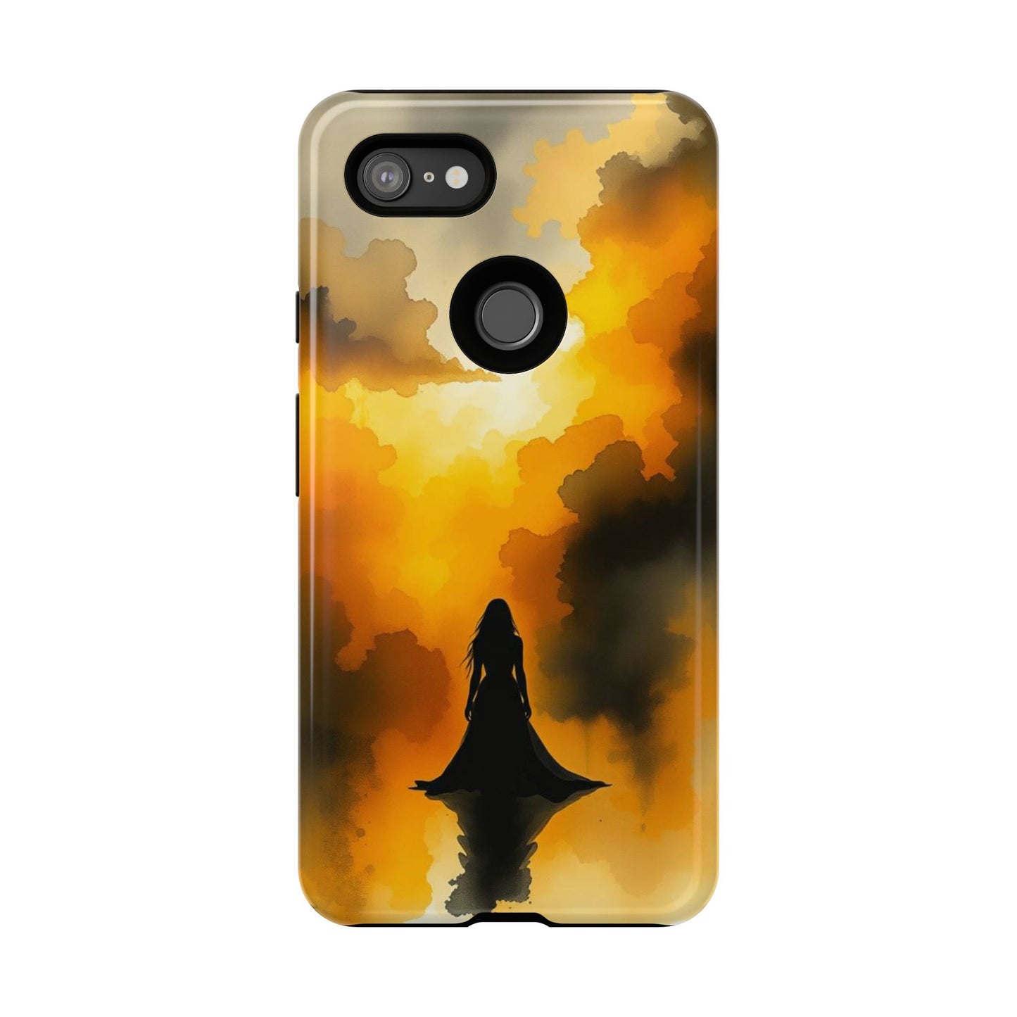 Watercolour Gothic Woman in Black Phone Case