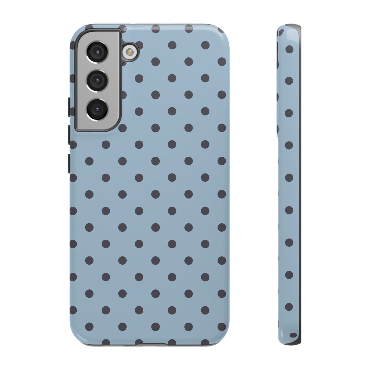 Light Blue with Dark Blue Dot Pattern Phone Case