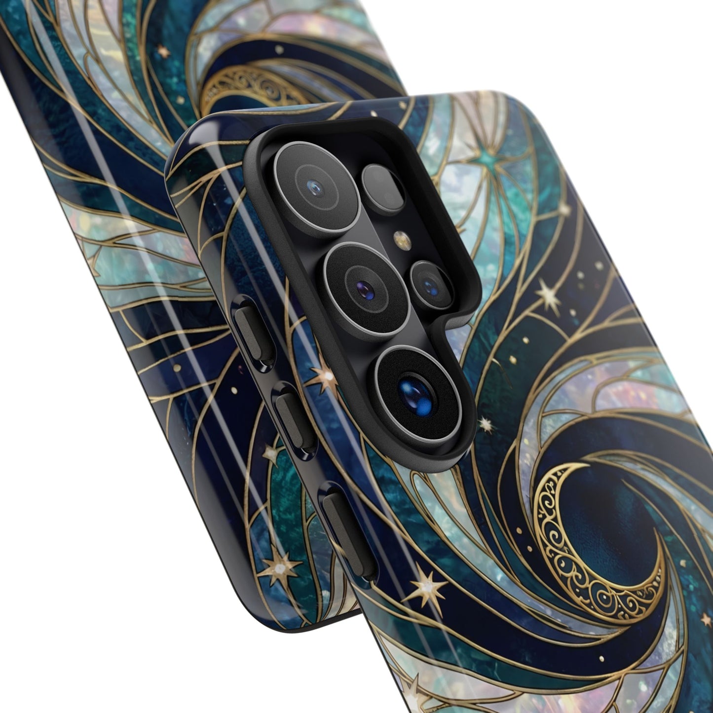 Elegant Navy & Teal Celestial Swirl Phone Case