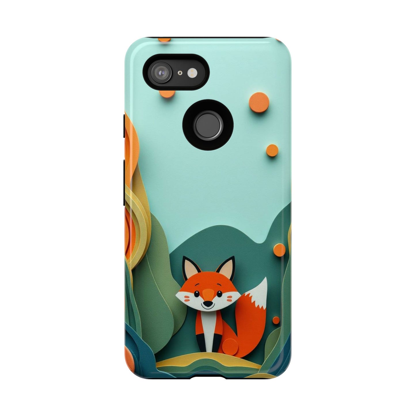 Papier-mâché Fox Design Phone Case