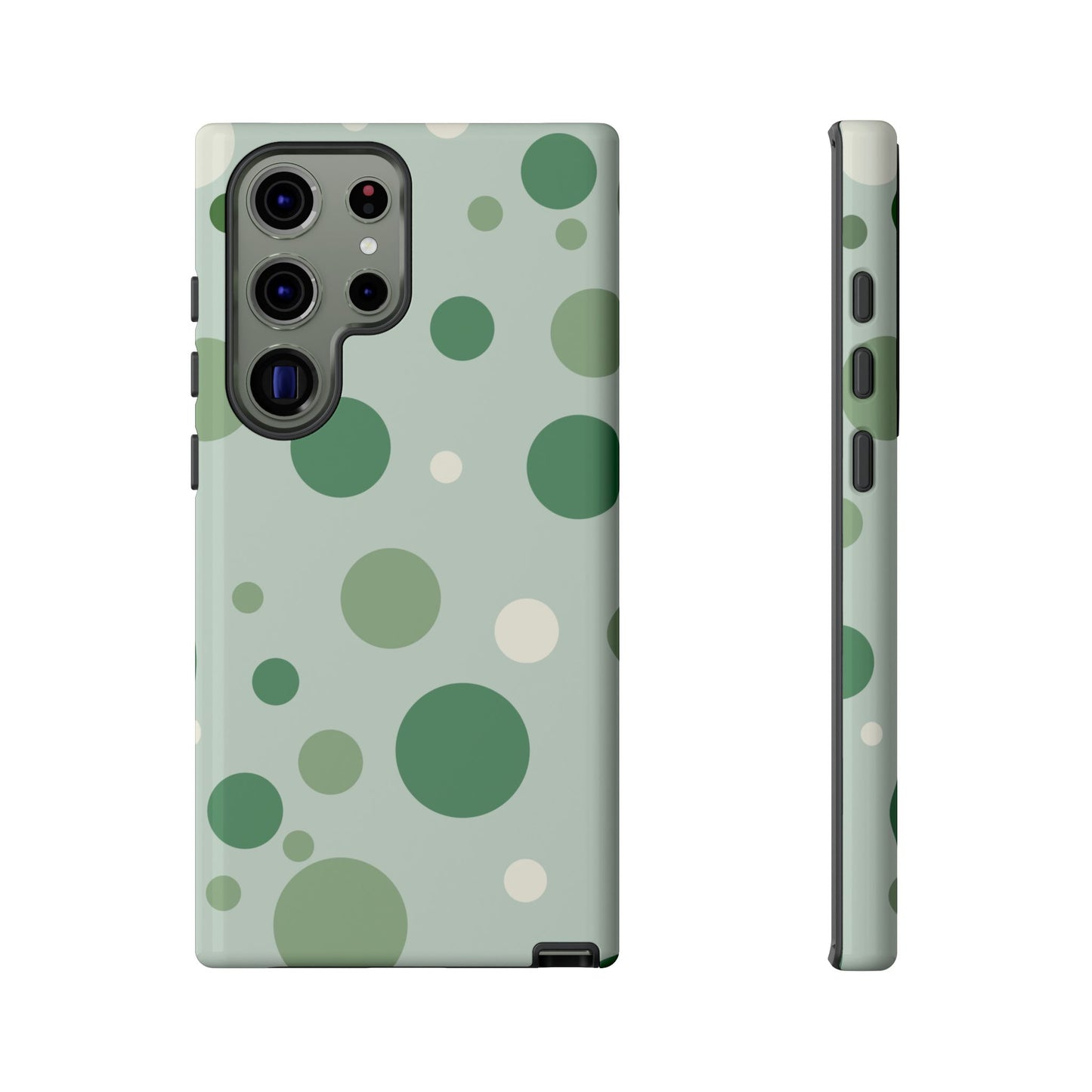 Samsung Galaxy S23 Ultra / Glossy Phone Case - ’Bold Green Dot Pattern’ Phone Case