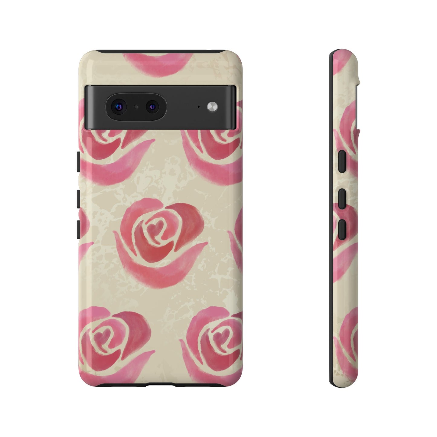 Google Pixel 7 / Glossy Phone Case - ’Pink Rose Pattern’ Phone Case