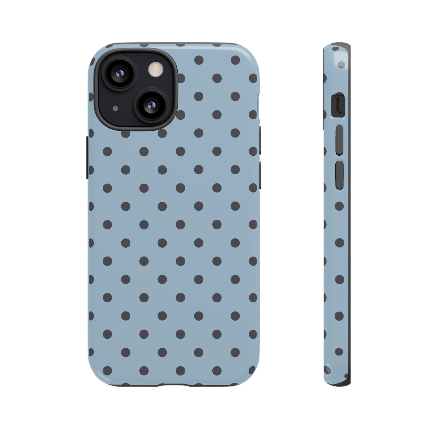 Light Blue with Dark Blue Dot Pattern Phone Case