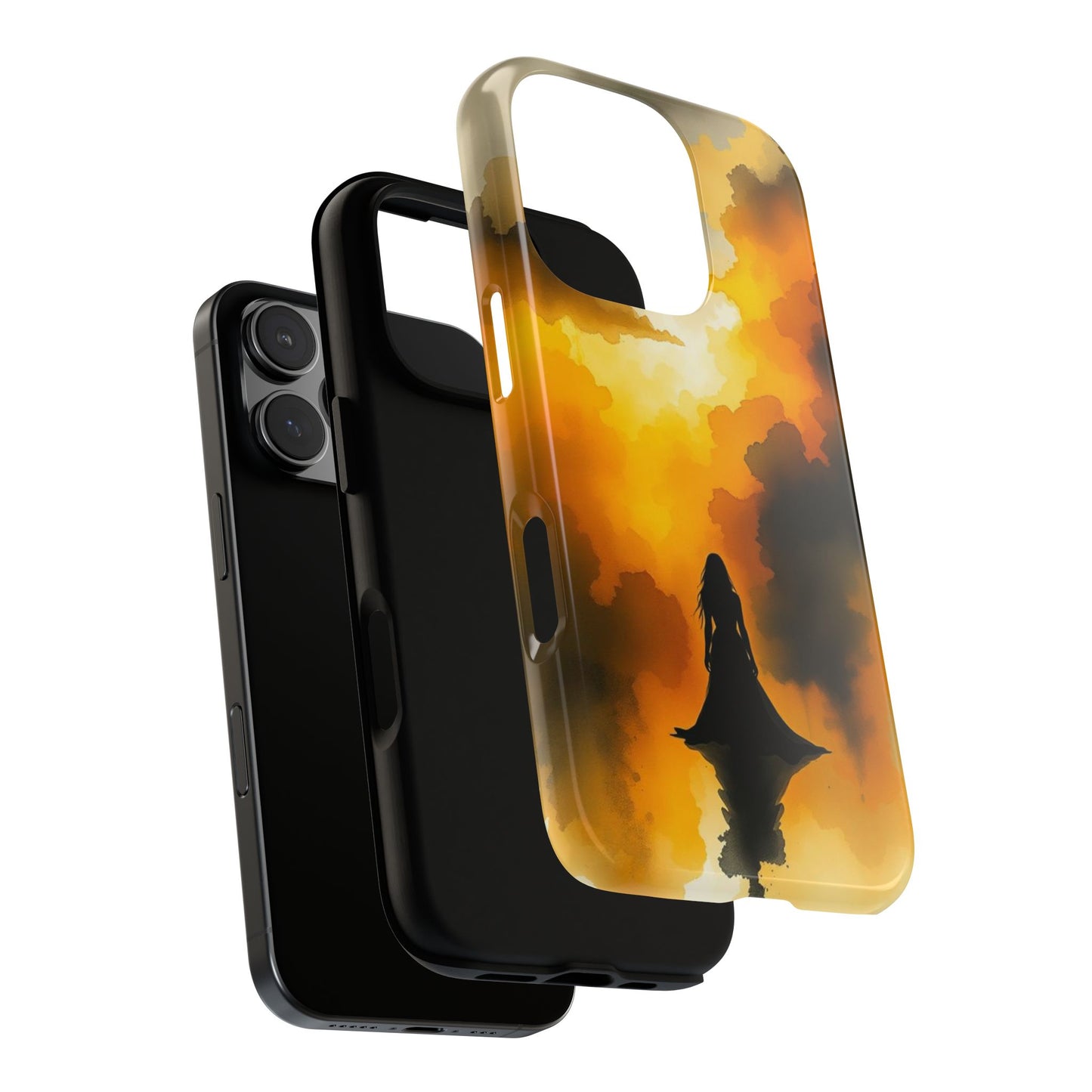 Watercolour Gothic Woman in Black Phone Case