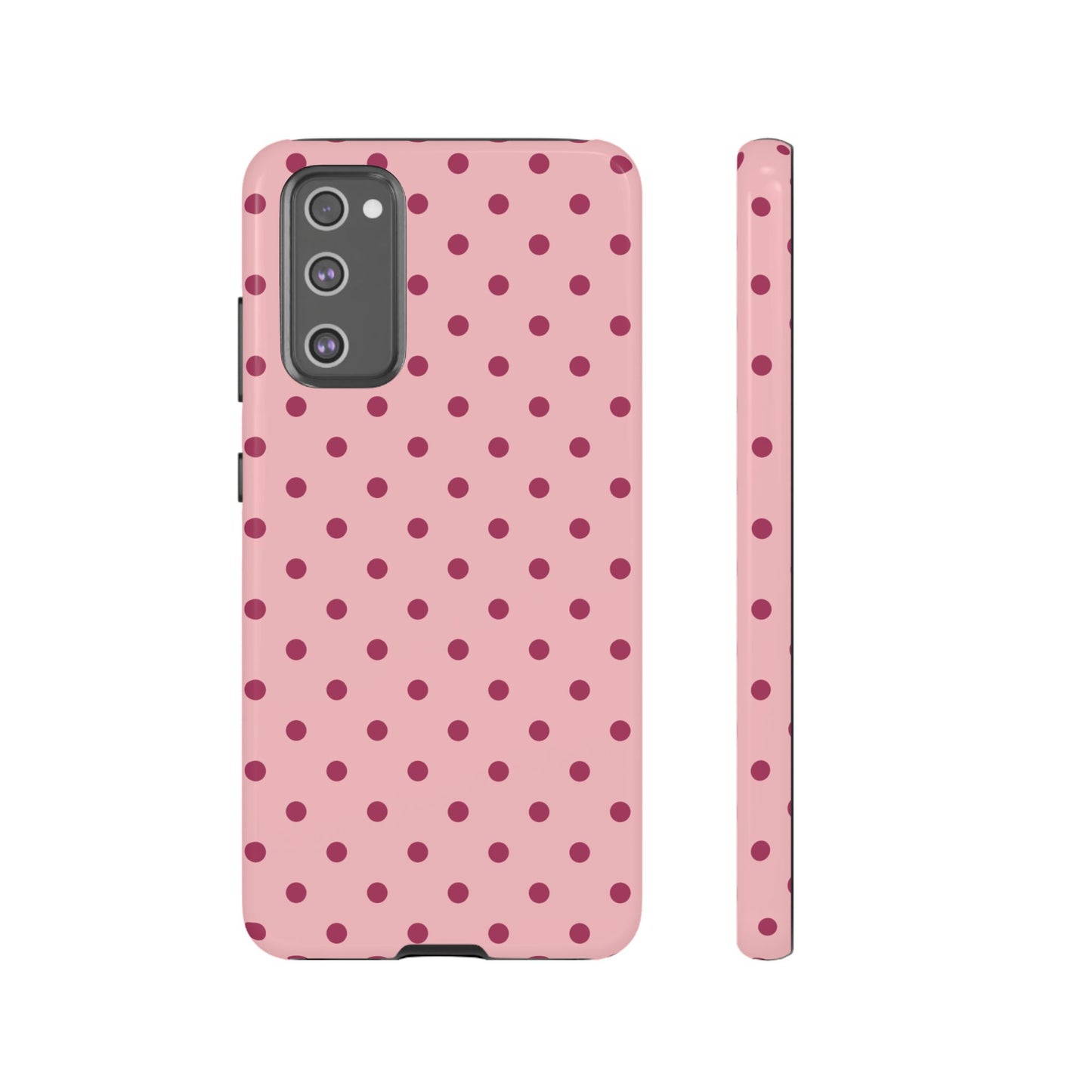 Samsung Galaxy S20 FE / Glossy Phone Case - ’Pink with Red Dot Pattern’ Phone Case