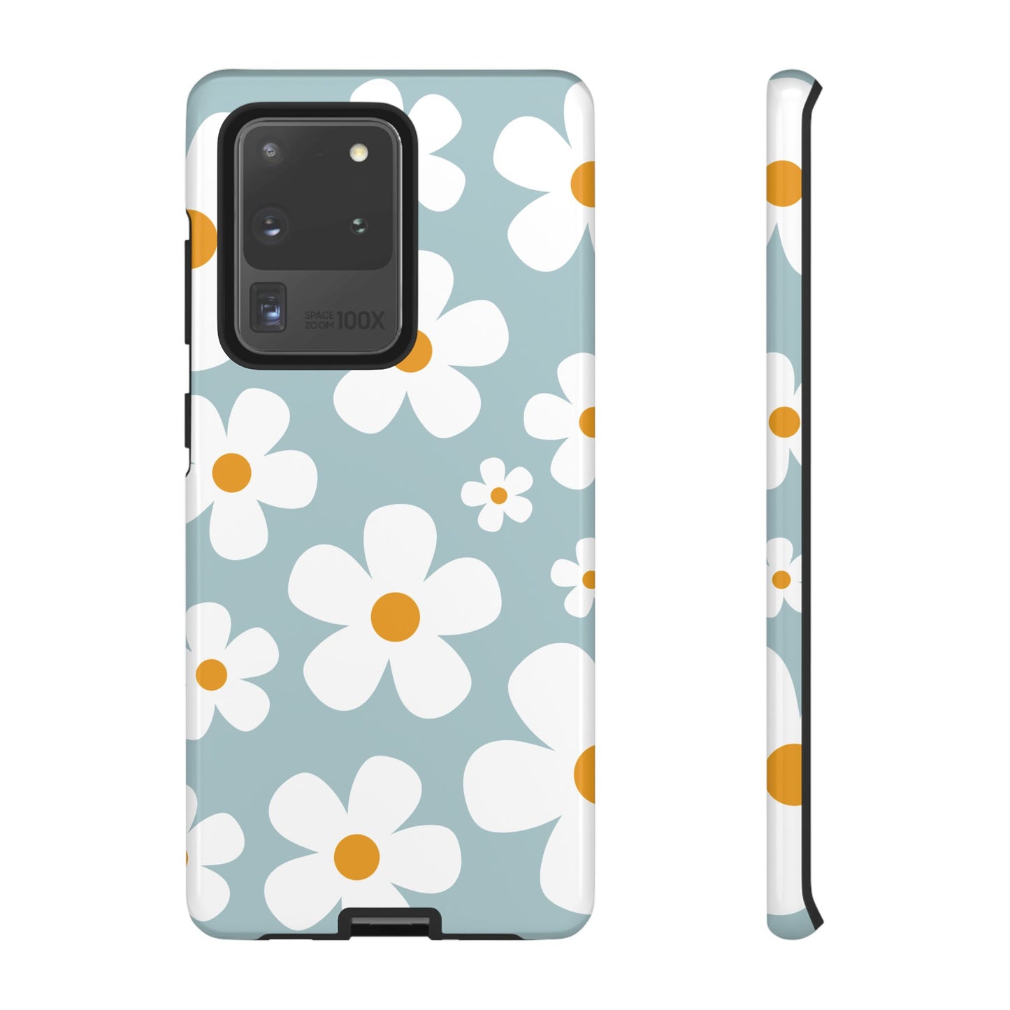 Samsung Galaxy S20 Ultra / Glossy Phone Case - ’Blue Daisy Pattern’ Phone Case