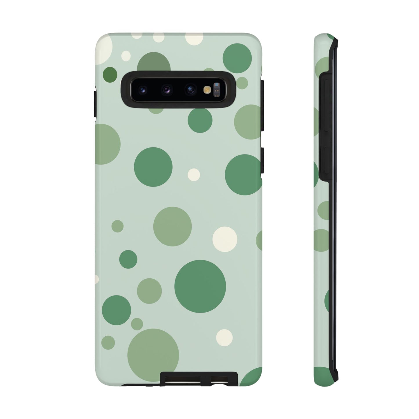 Samsung Galaxy S10 / Glossy Phone Case - ’Bold Green Dot Pattern’ Phone Case