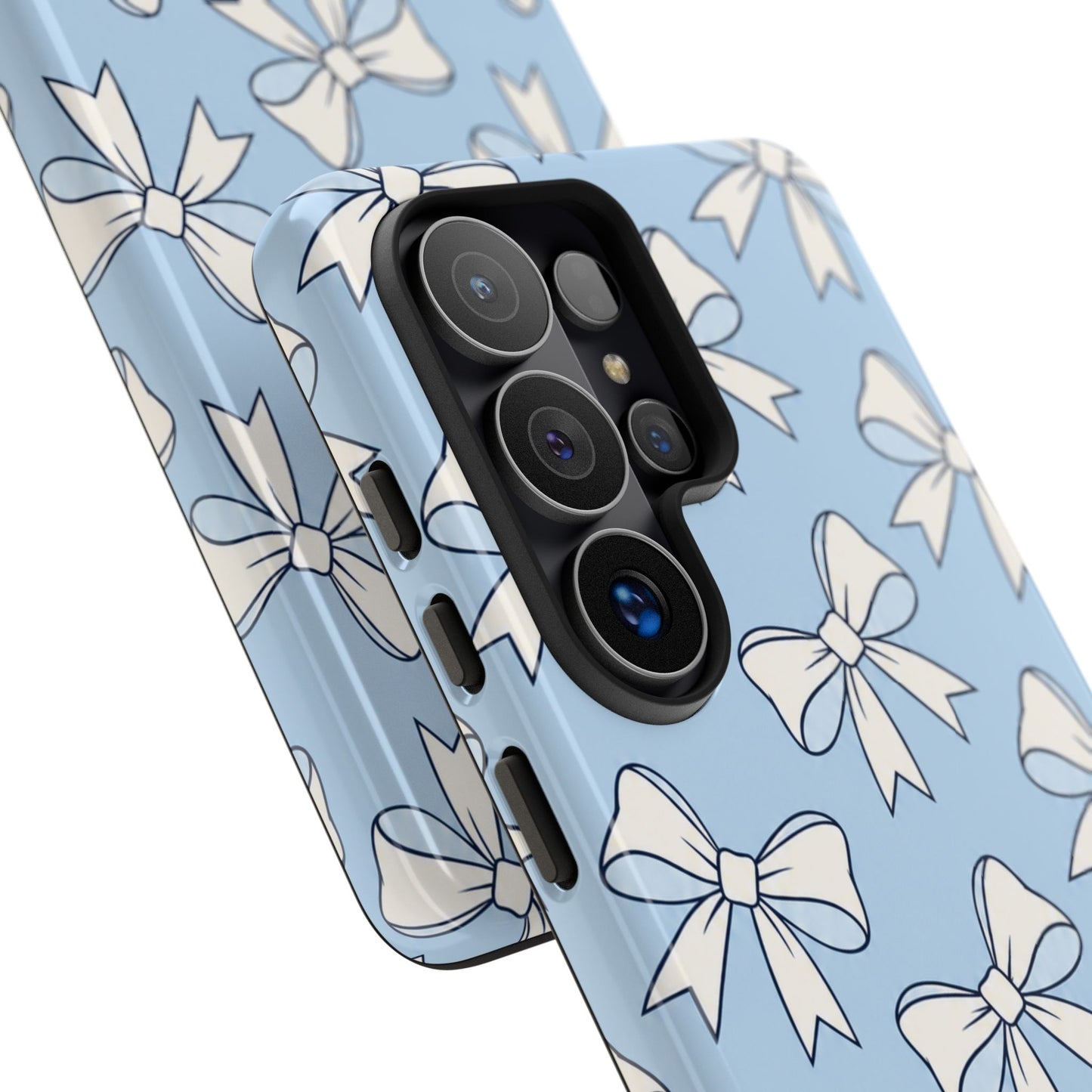 Chic Powder Blue Bow Pattern Phone Case
