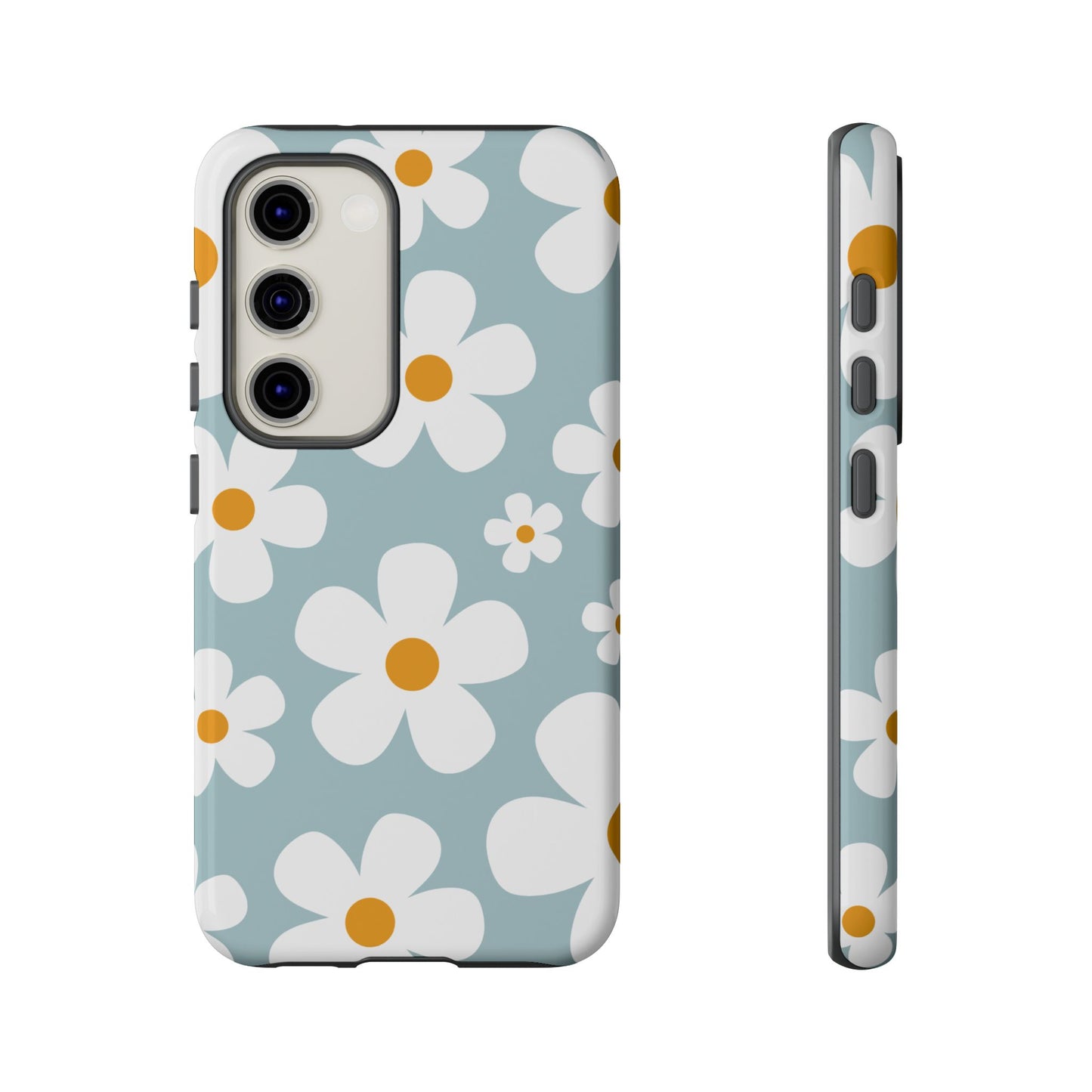 Samsung Galaxy S23 / Glossy Phone Case - ’Blue Daisy Pattern’ Phone Case