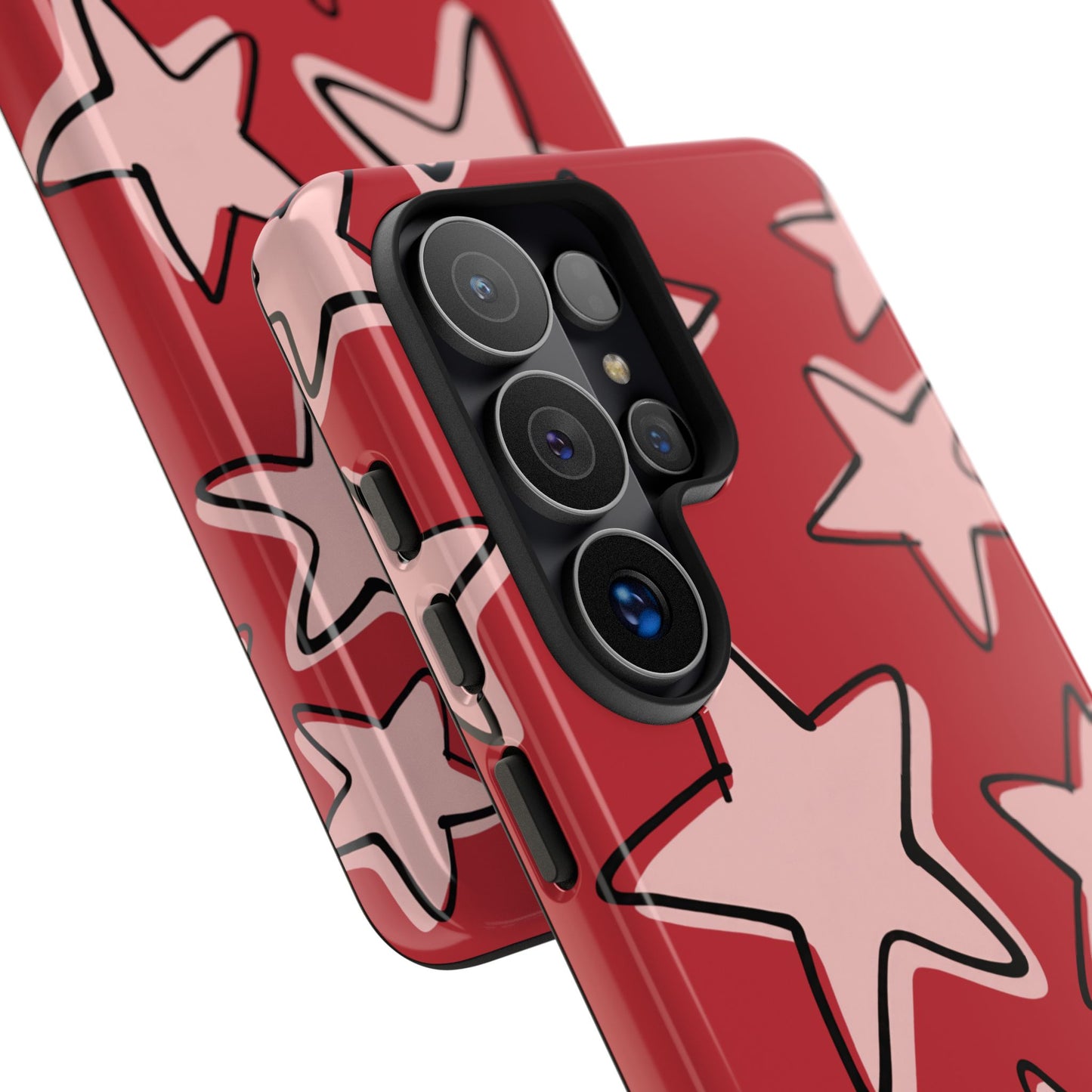 Cherry Red Doodle Star Phone Case