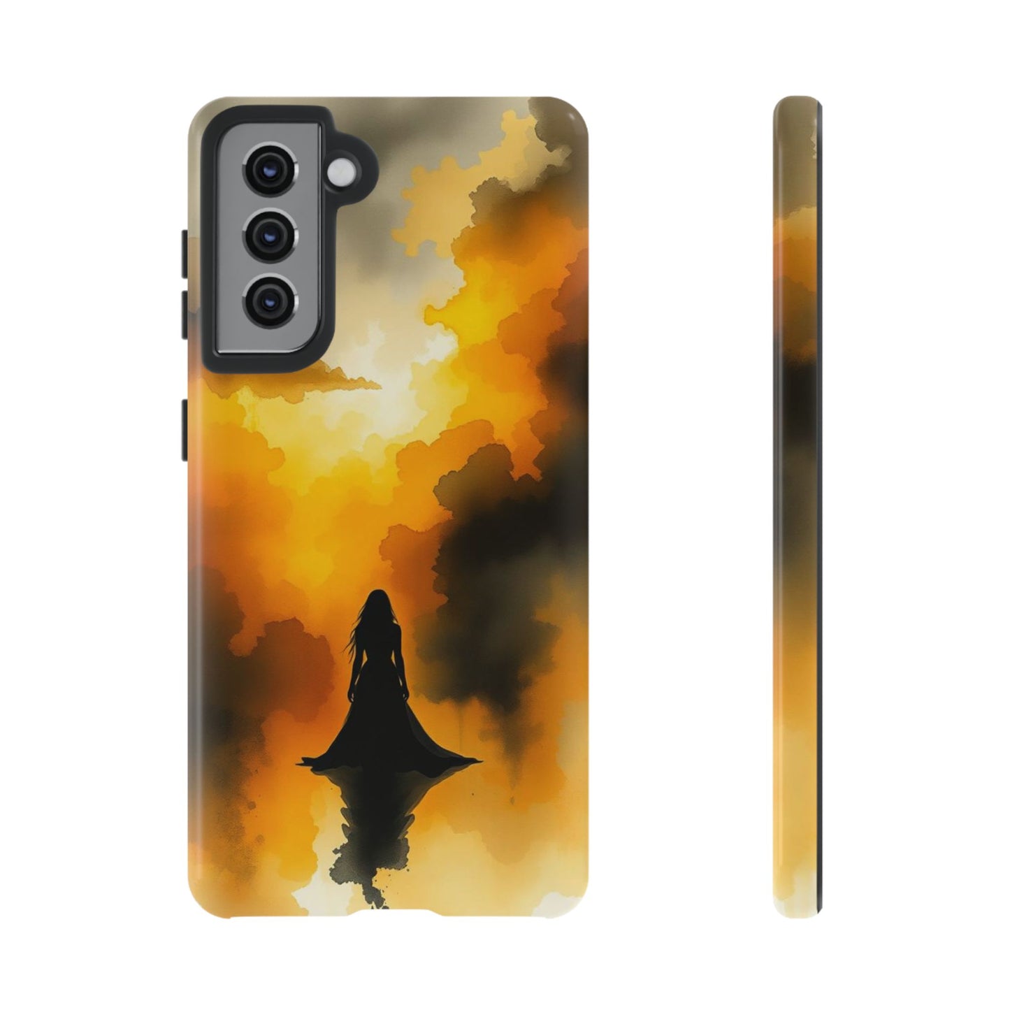 Watercolour Gothic Woman in Black Phone Case