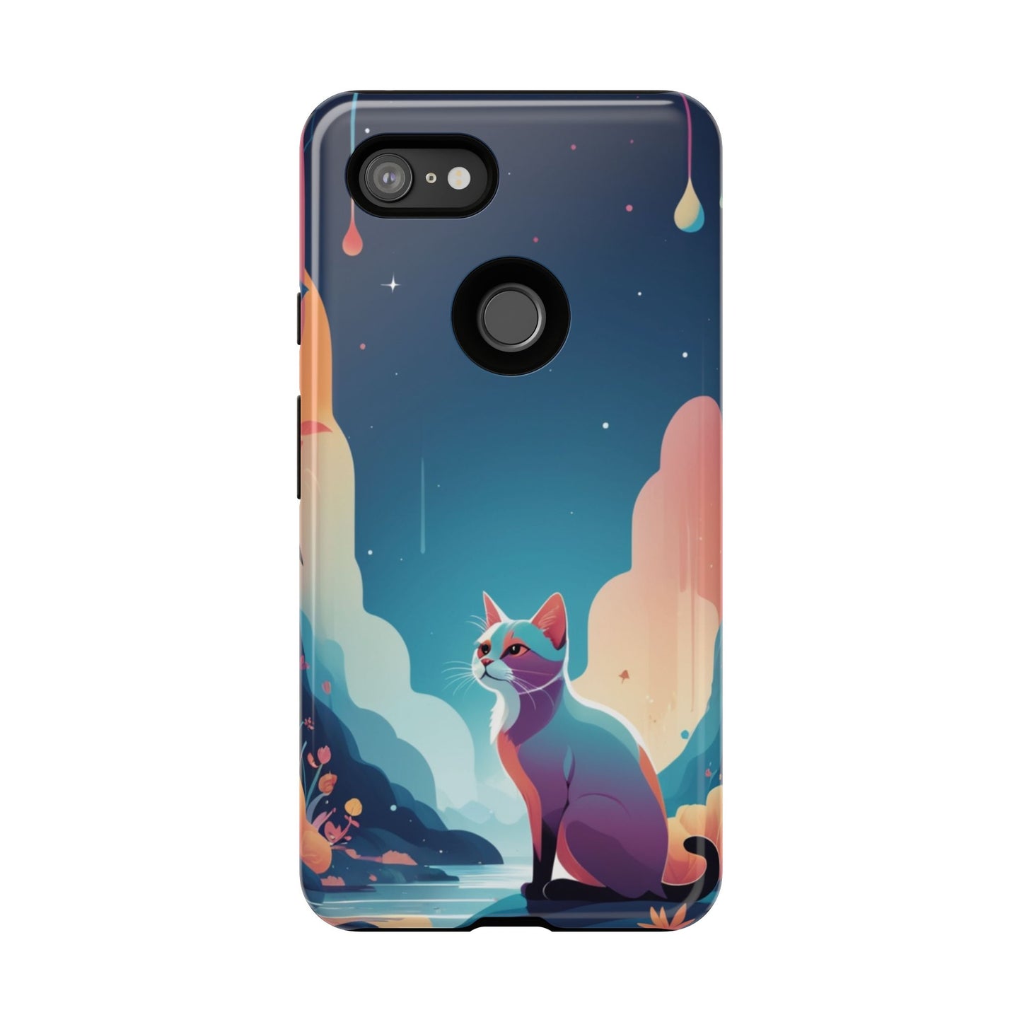 Stylised Cat Design Phone Case
