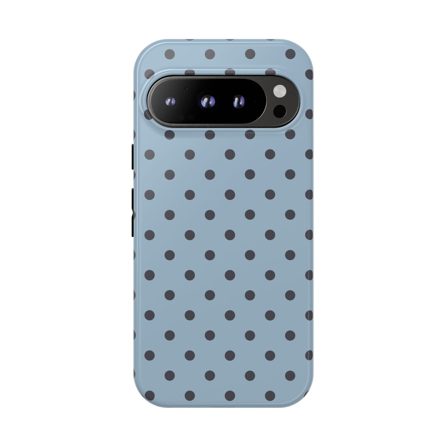 Light Blue with Dark Blue Dot Pattern Phone Case