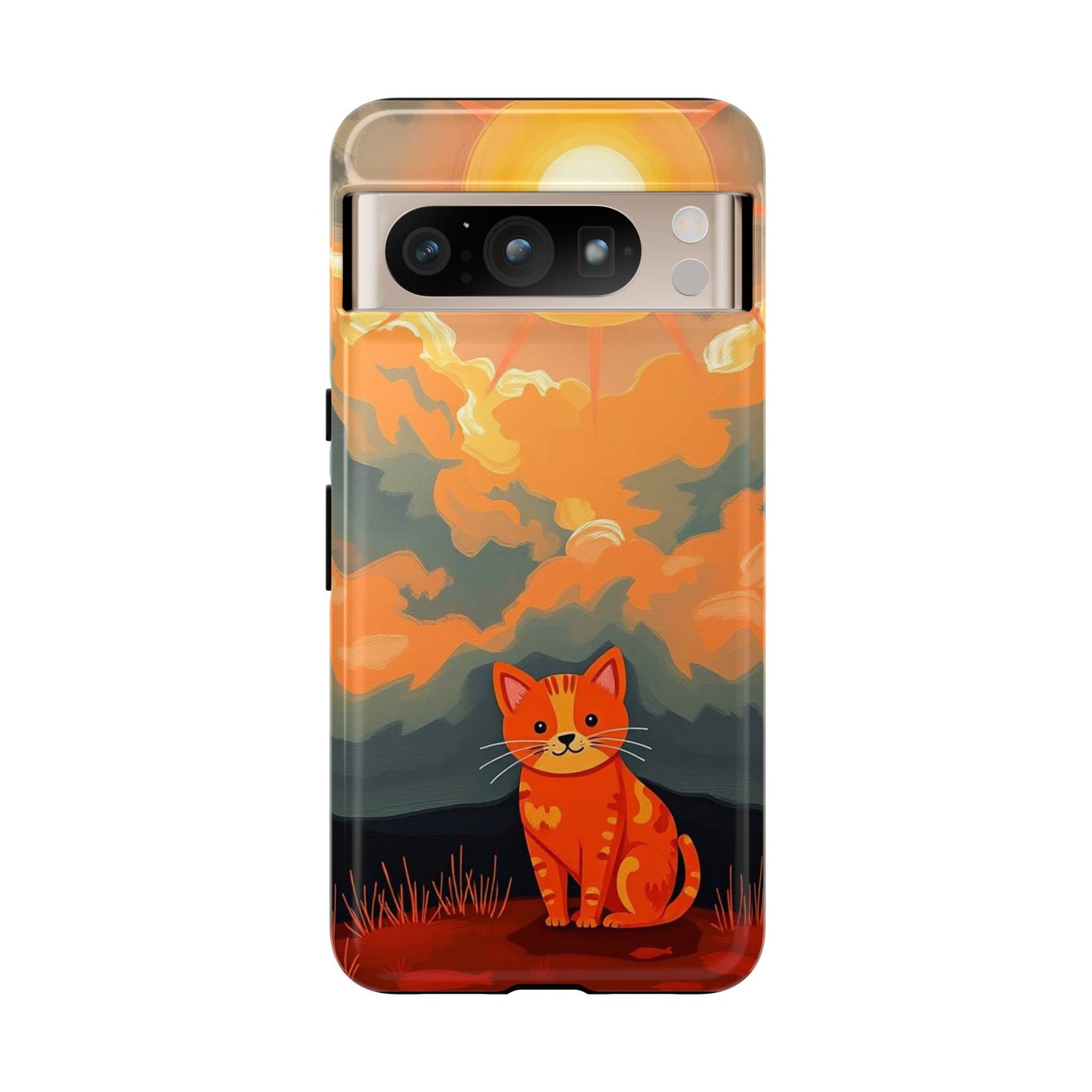 Acrylic Painting Style Cat Design Phone Case