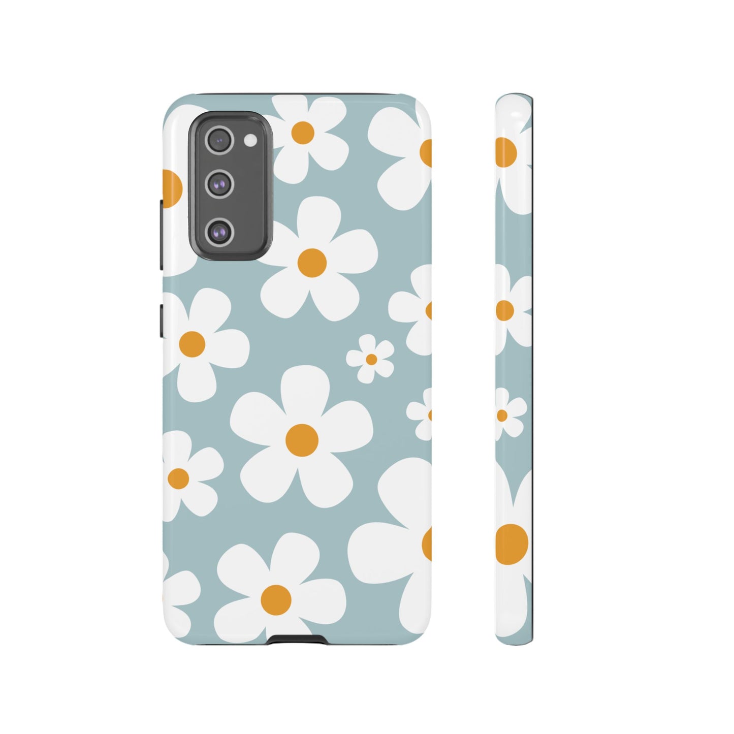 Samsung Galaxy S20 FE / Glossy Phone Case - ’Blue Daisy Pattern’ Phone Case