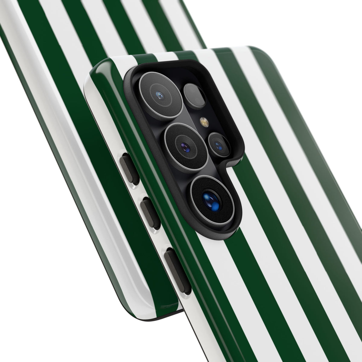 Simple Dark Green & White Stripe Pattern Phone Case - Green Phone Case