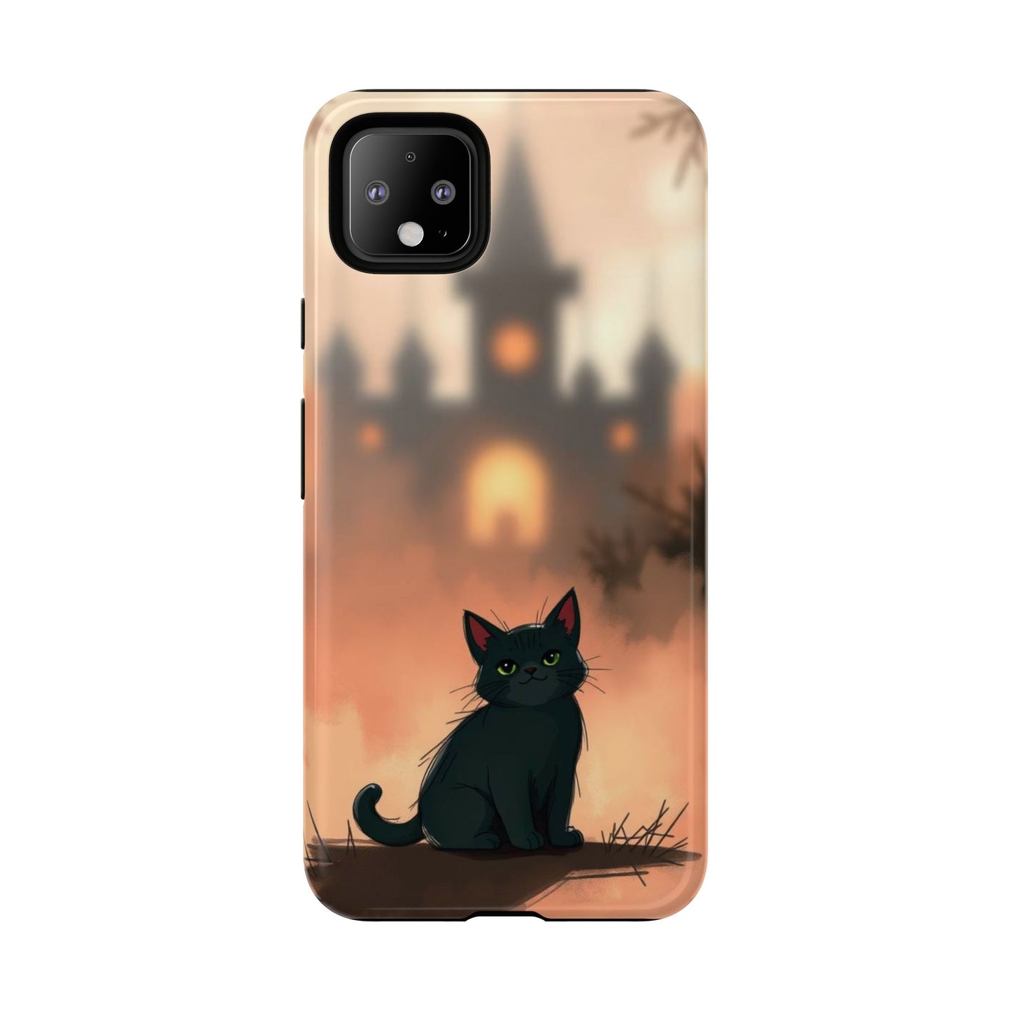 Cute Gothic Cat Design Phone Case