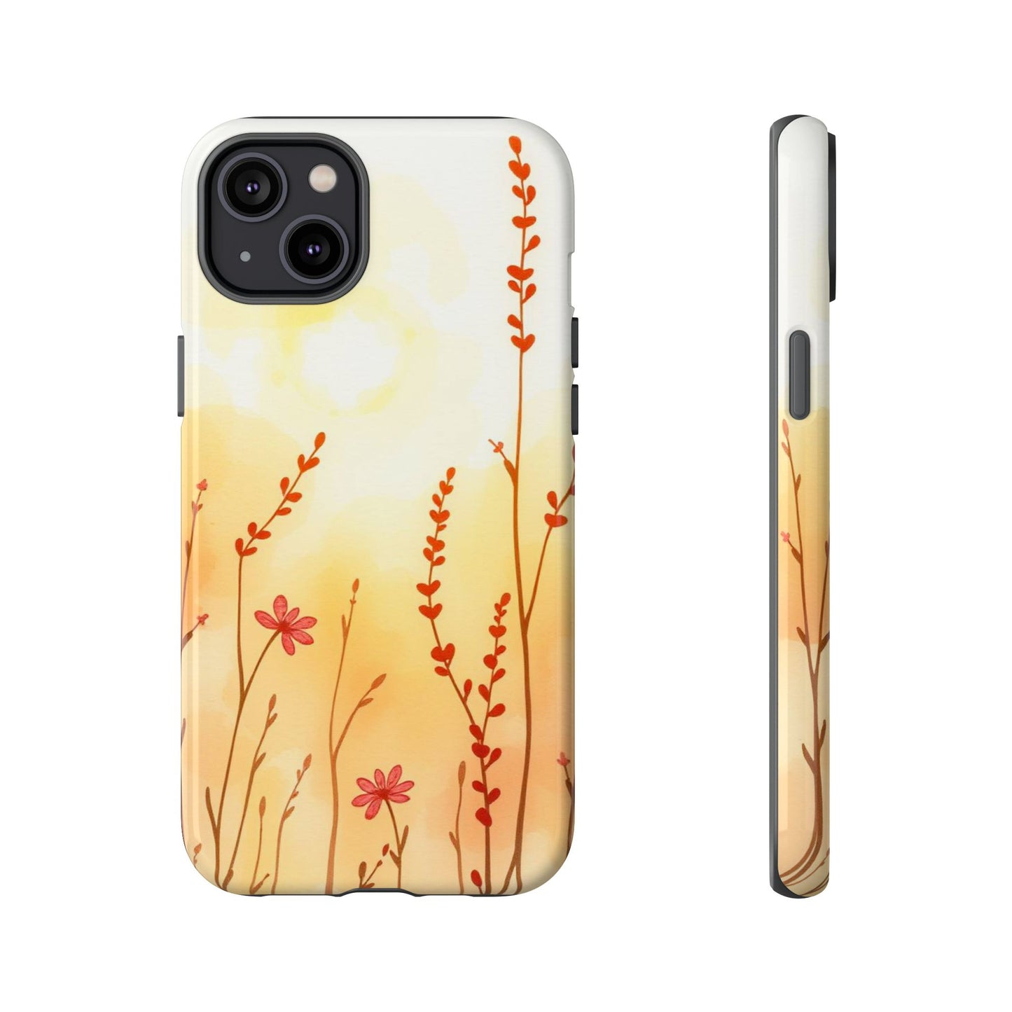 Boho Chic Watercolour Wildflower Dusk Pattern Phone Case