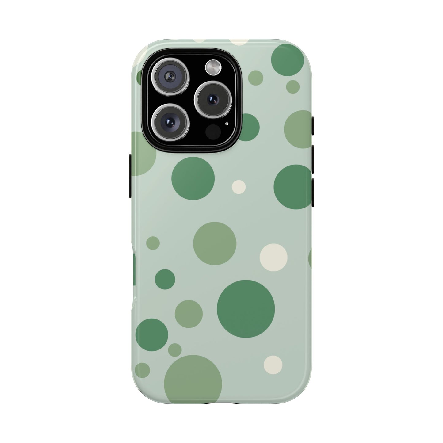 iPhone 16 Pro / Glossy Phone Case - ’Bold Green Dot Pattern’ Phone Case