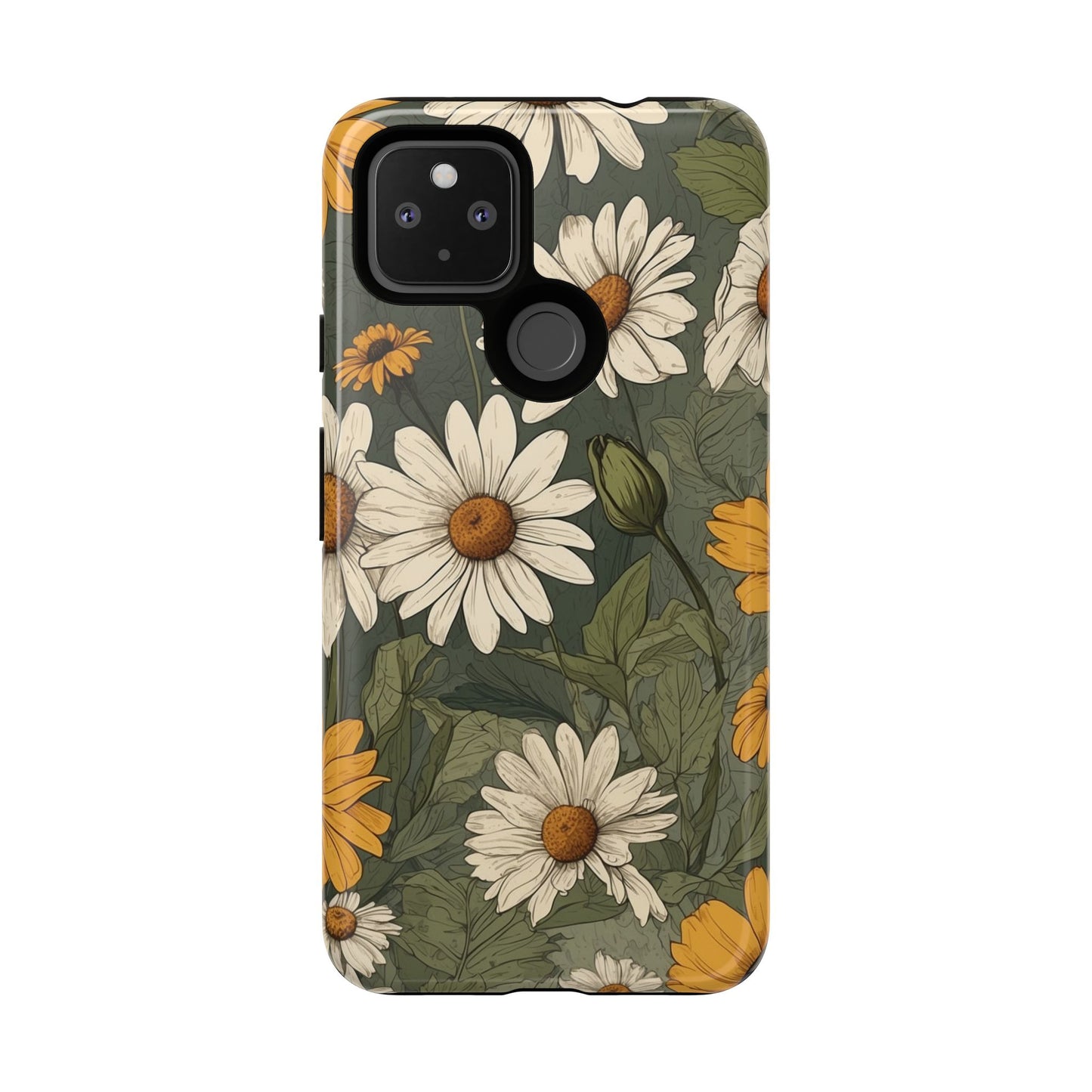 Boho Chic Daisies Floral Pattern "White & Yellow" Phone Case